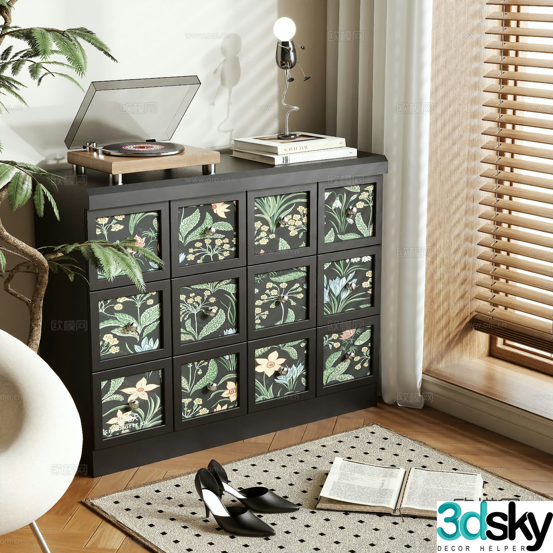 Medieval style entrance cabinet 3D model