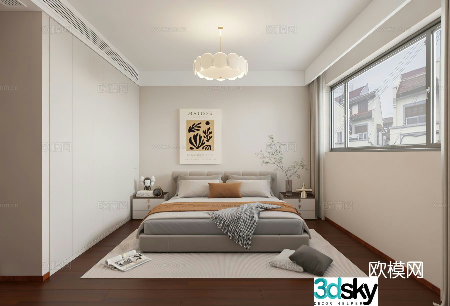 New Chinese style bedroom master bedroom 3d model