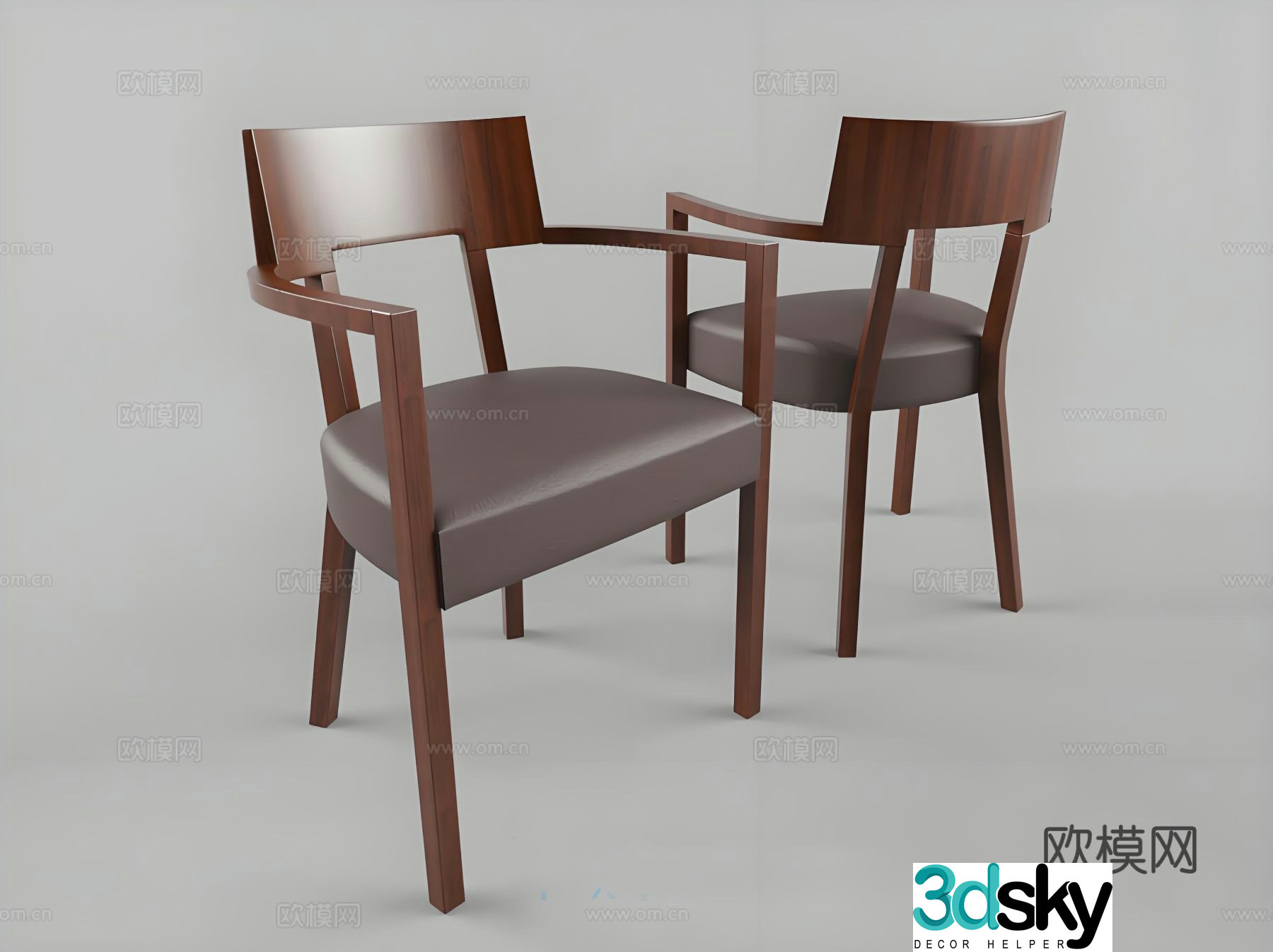Leisure chair solid wood chair dining chair tea chair armchair 3d model