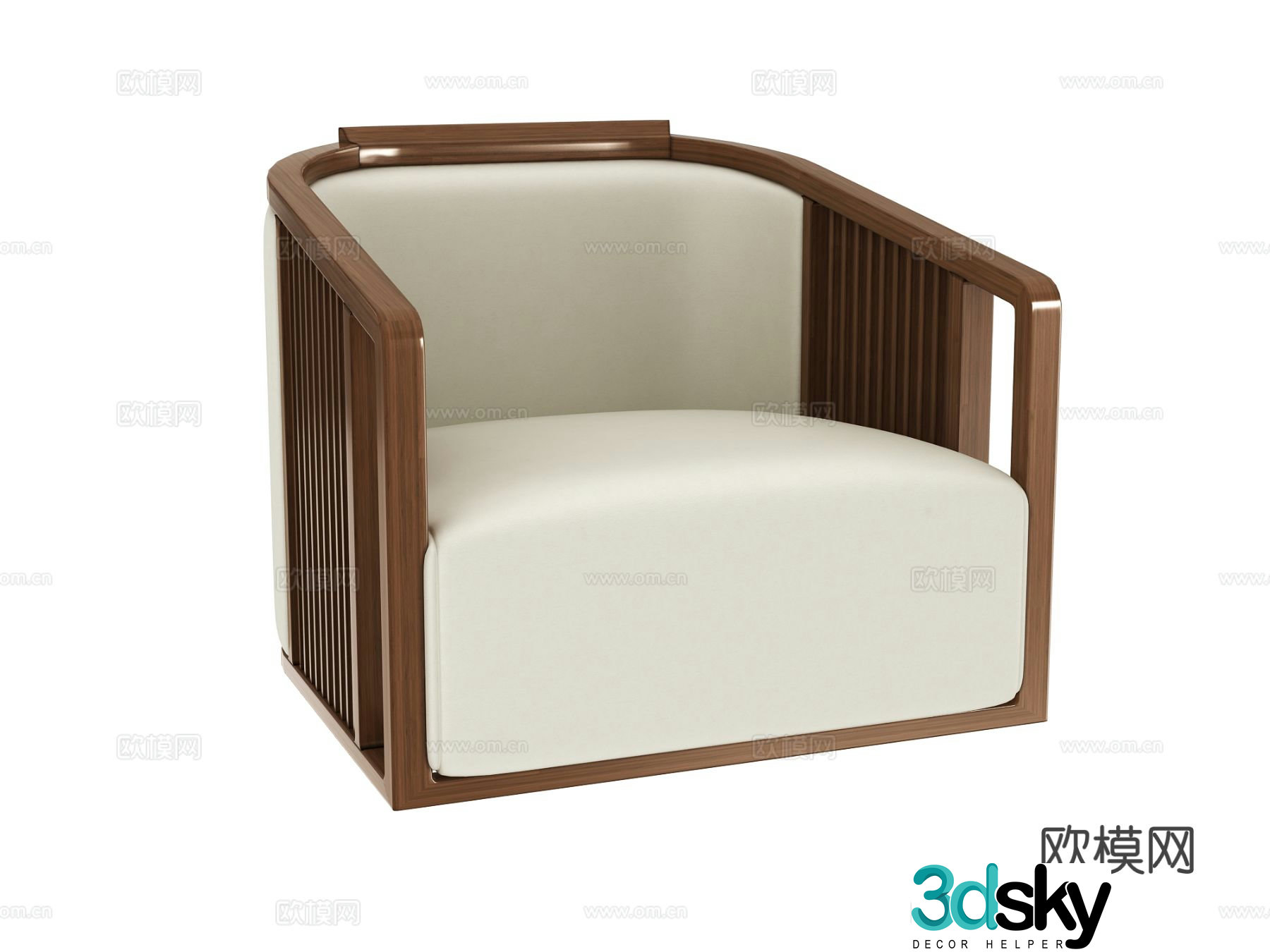 New Chinese style single sofa 3d model