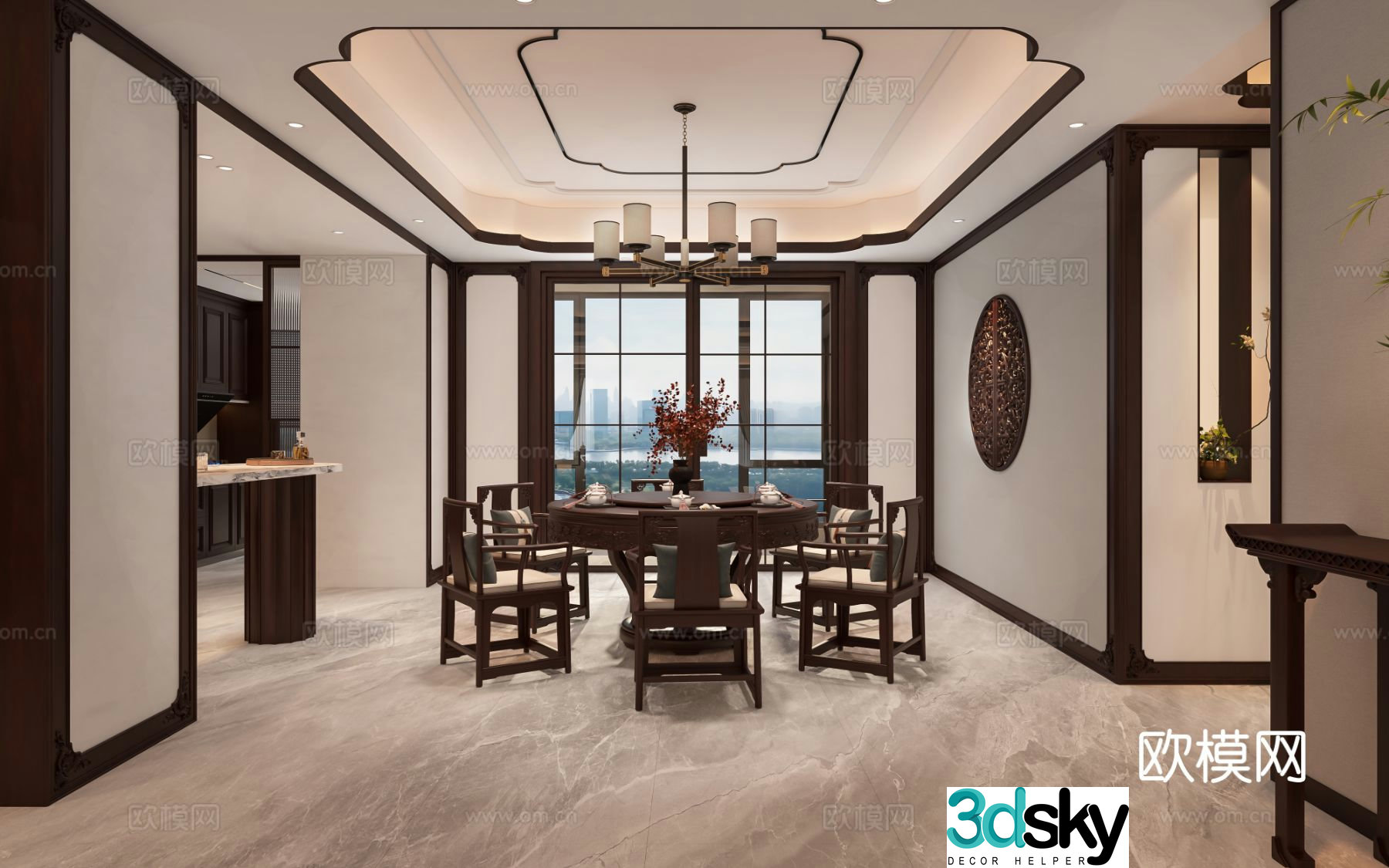 Chinese restaurant 3d model
