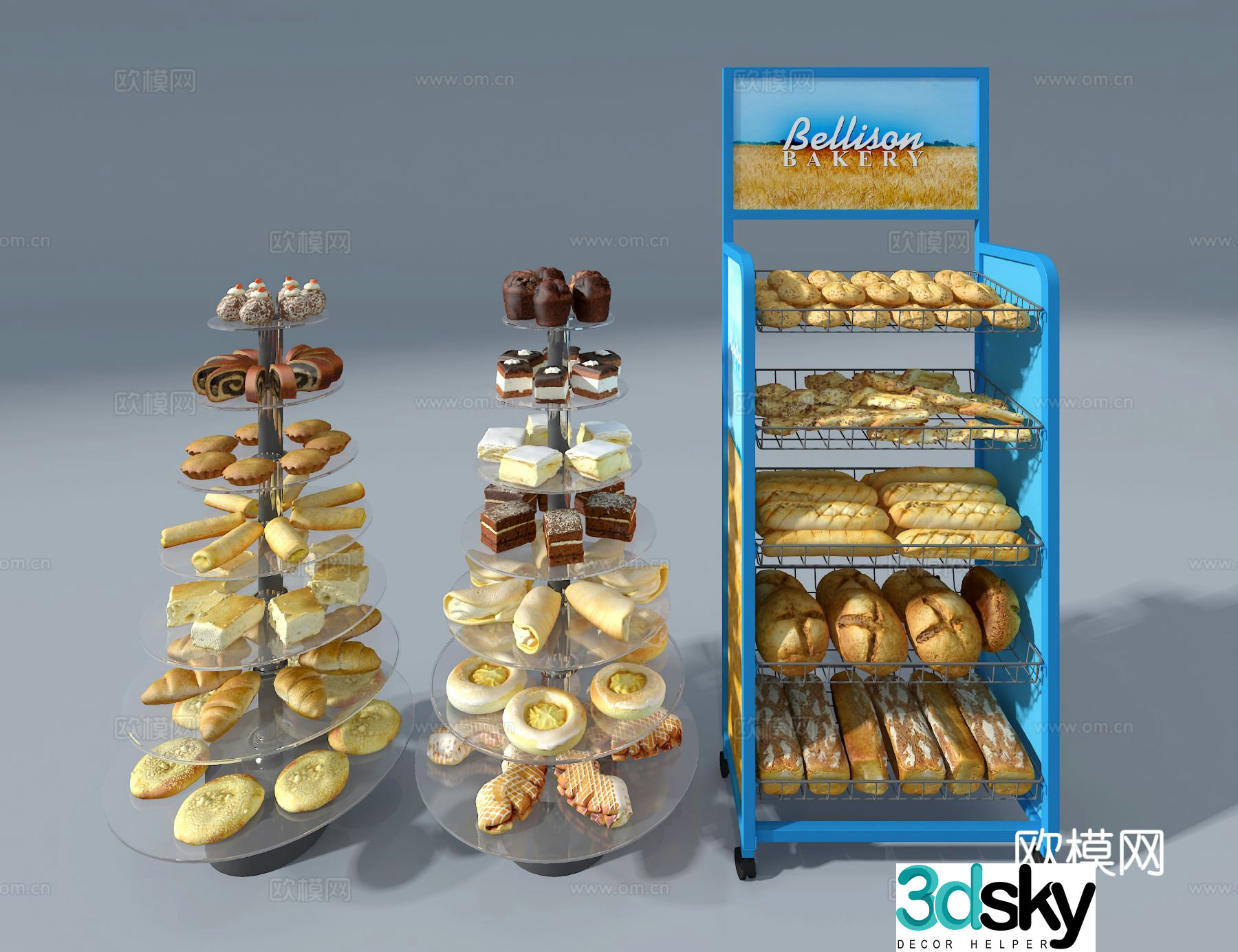 Bakery cabinet cake cabinet display cabinet 3d model