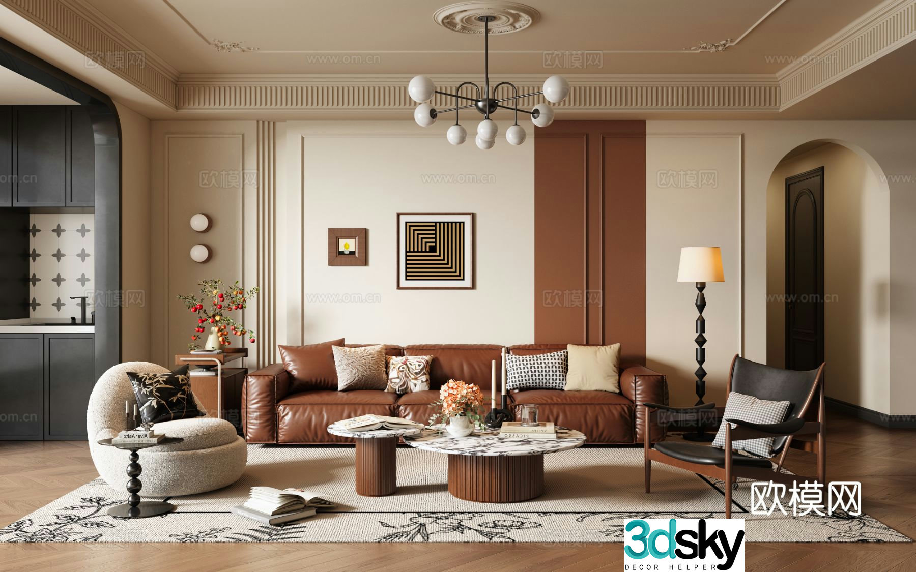 Medieval style living room 3D model