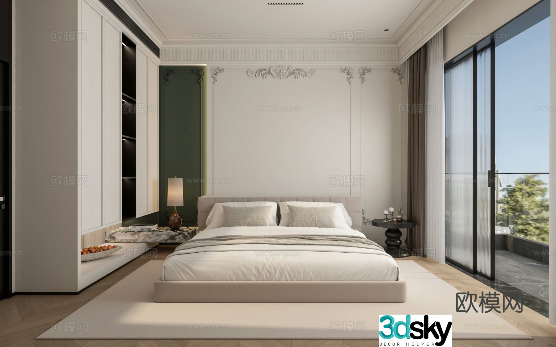 French master bedroom bedroom 3d model