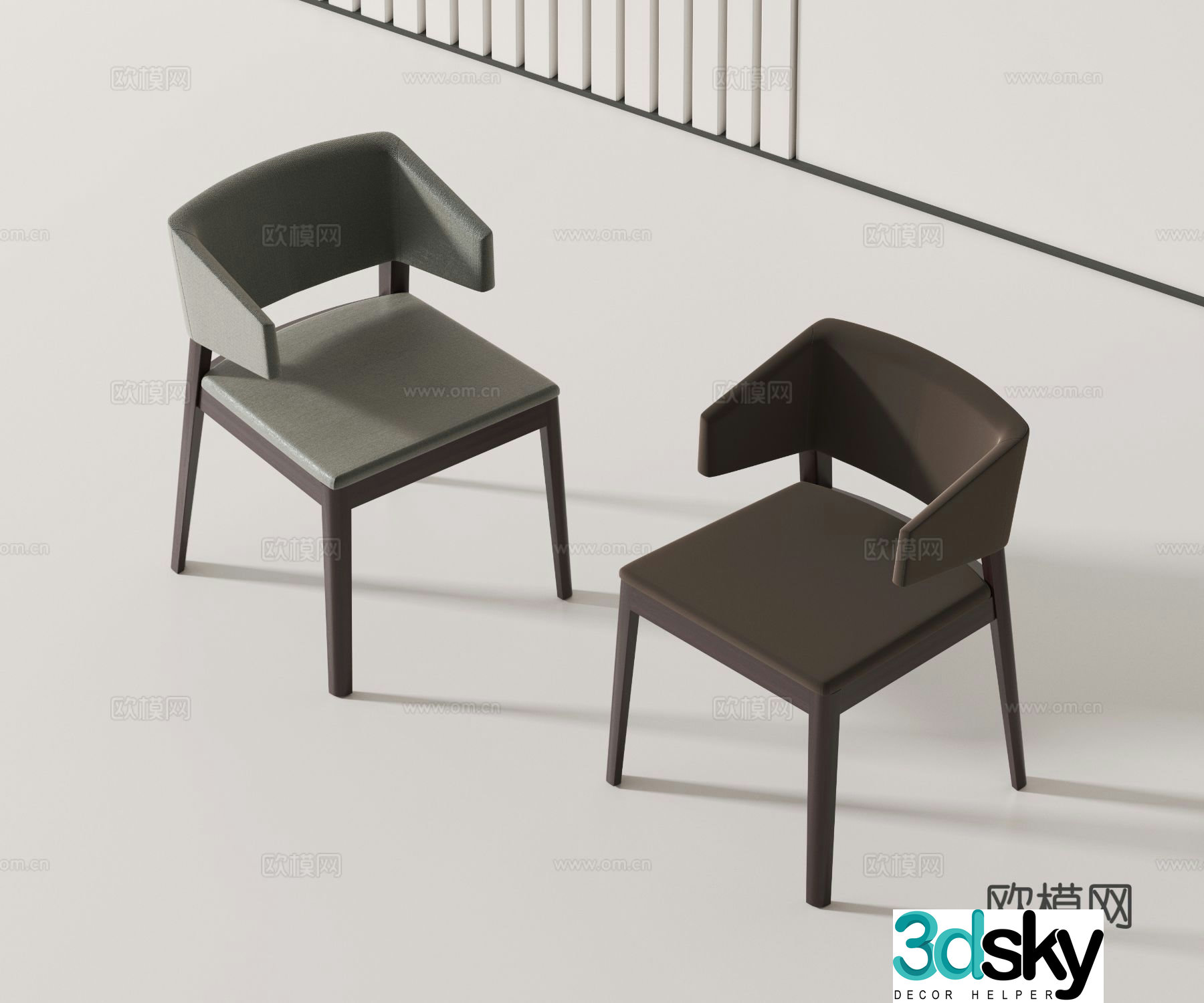 Modern single chair chair desk chair dining chair 3d model