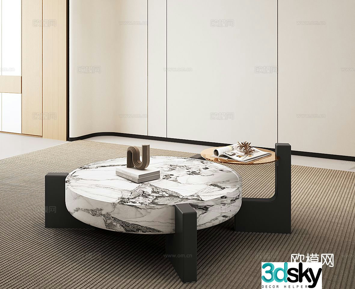 Modern double coffee table 3d model