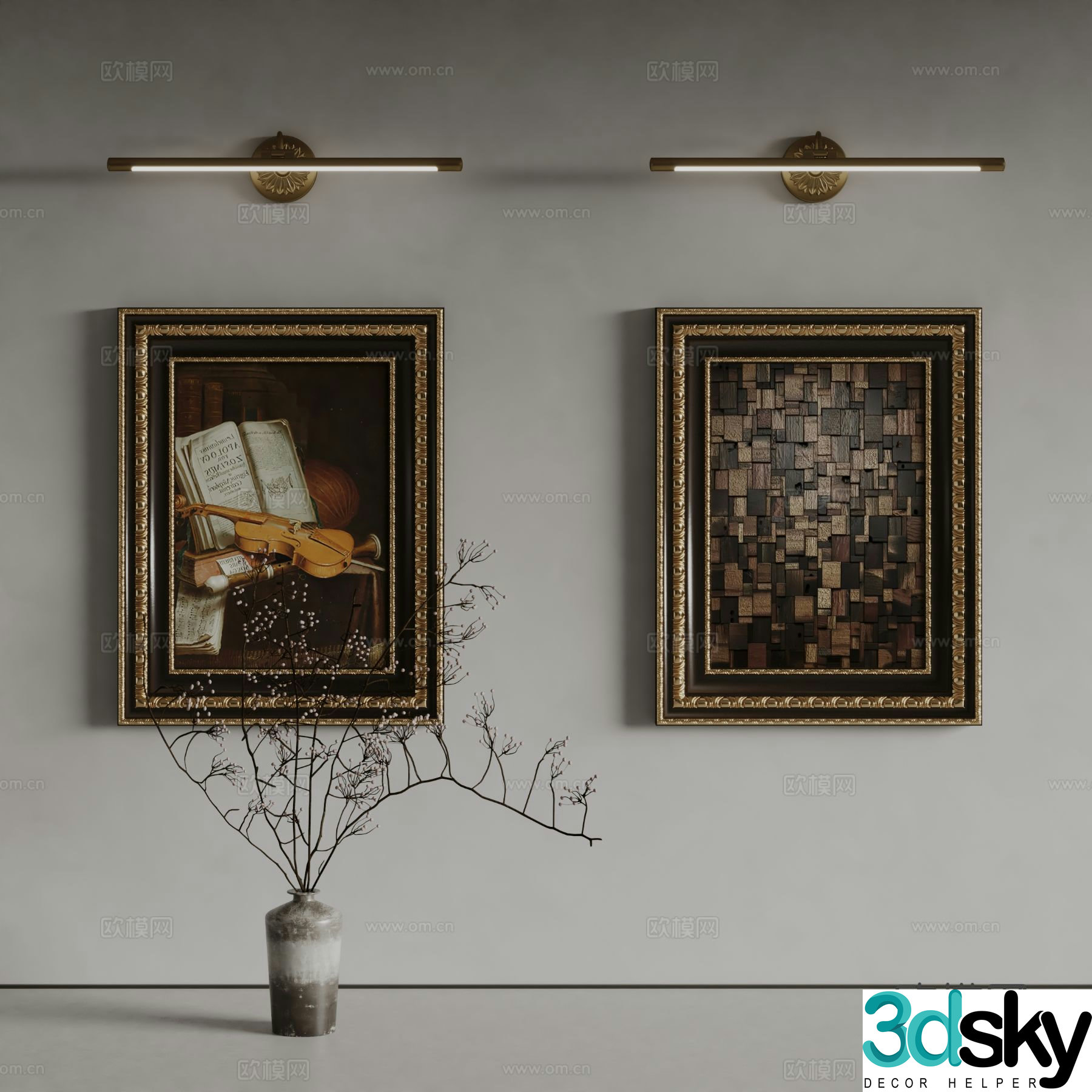 HERMES European decorative painting retro painting hanging painting 3D model