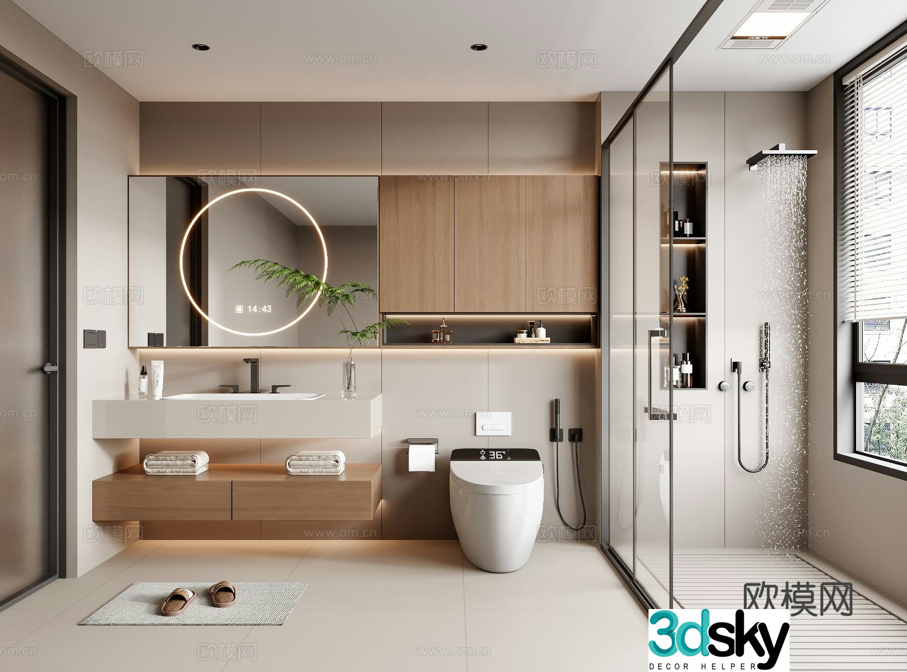 Modern bathroom bathroom 3d model