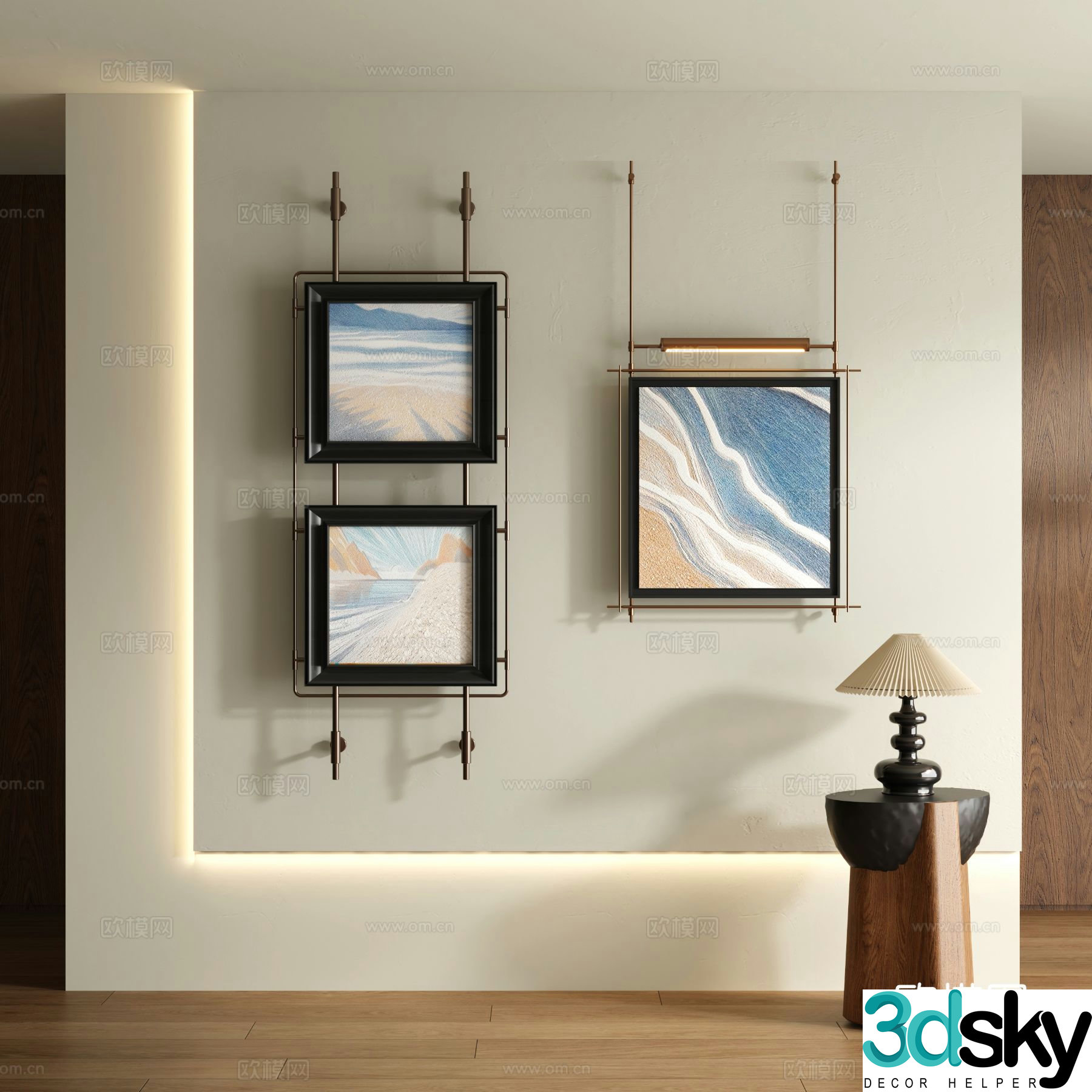 Medieval style texture painting decorative painting 3d model