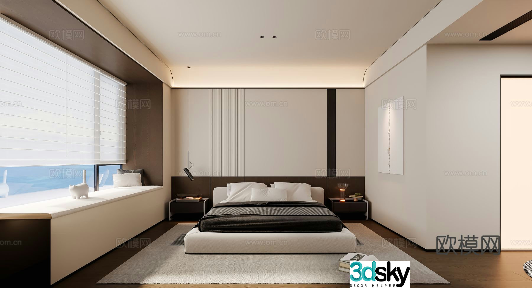 Italian style bedroom master bedroom 3d model