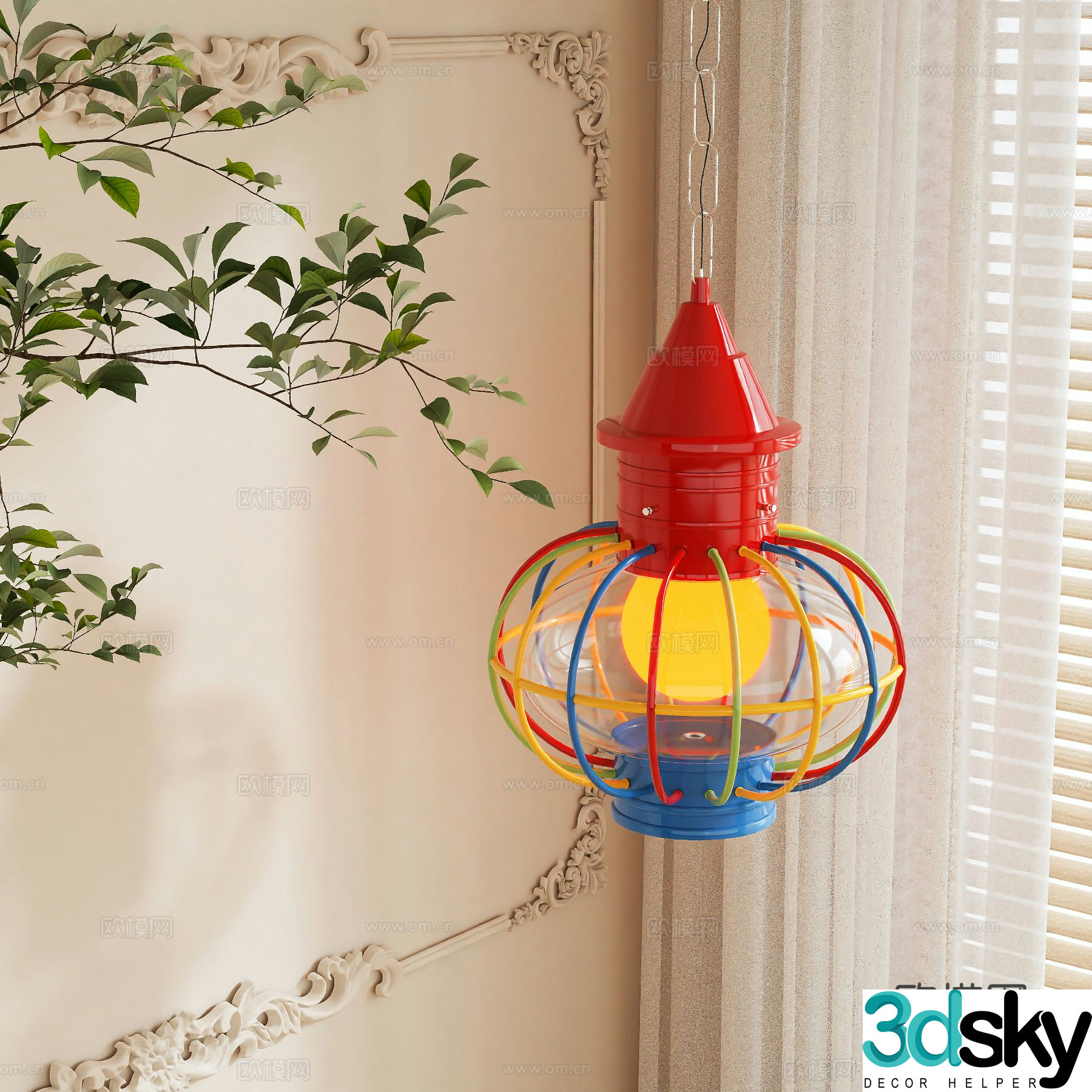 Memphis Chandelier Dopamine Chandelier 3d model