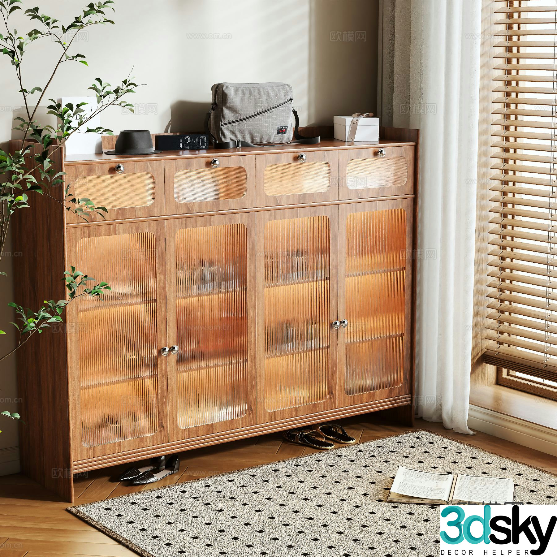 Medieval style shoe cabinet 3D model