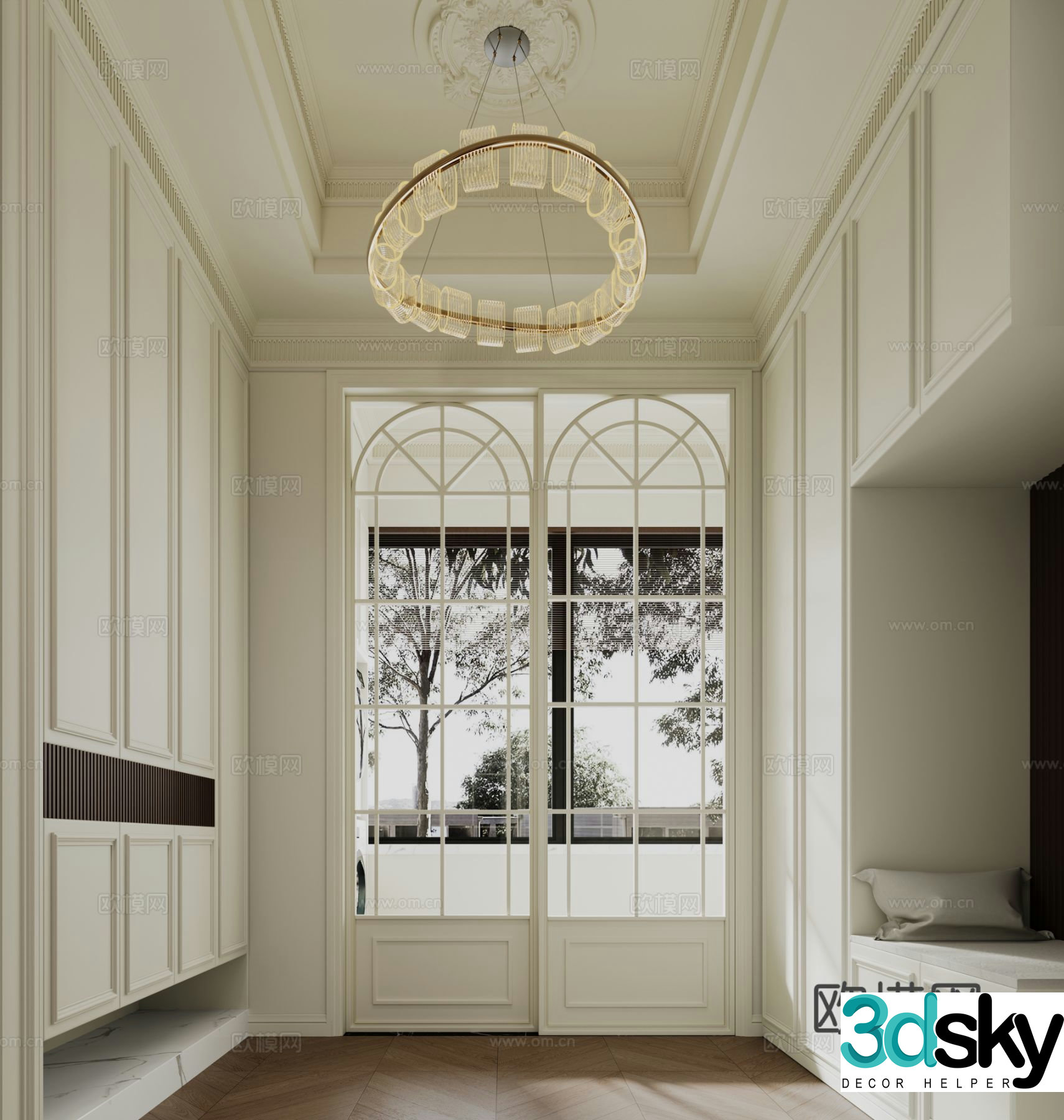 French entrance hall entrance hall 3D model