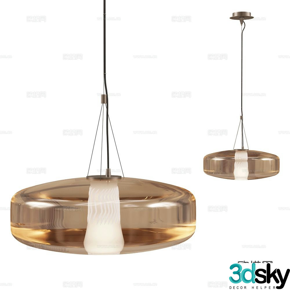 Italamp glass chandelier acrylic chandelier 3d model