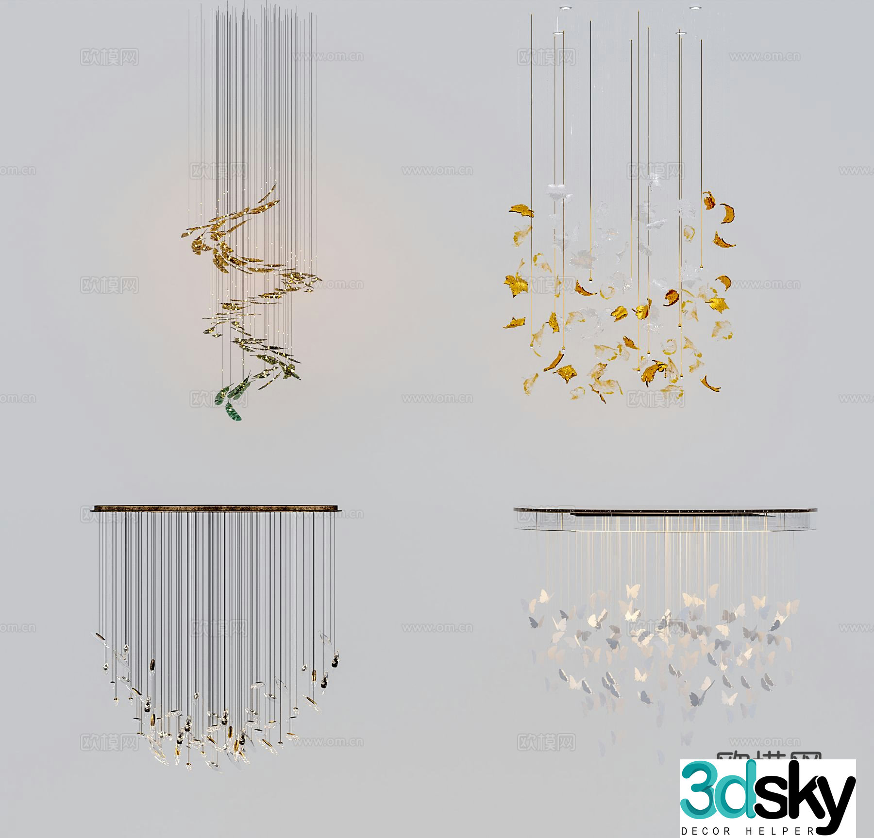 Modern crystal chandelier decorative chandelier 3d model