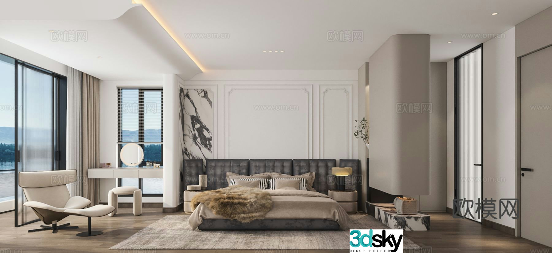 French style bedroom master bedroom master room 3d model