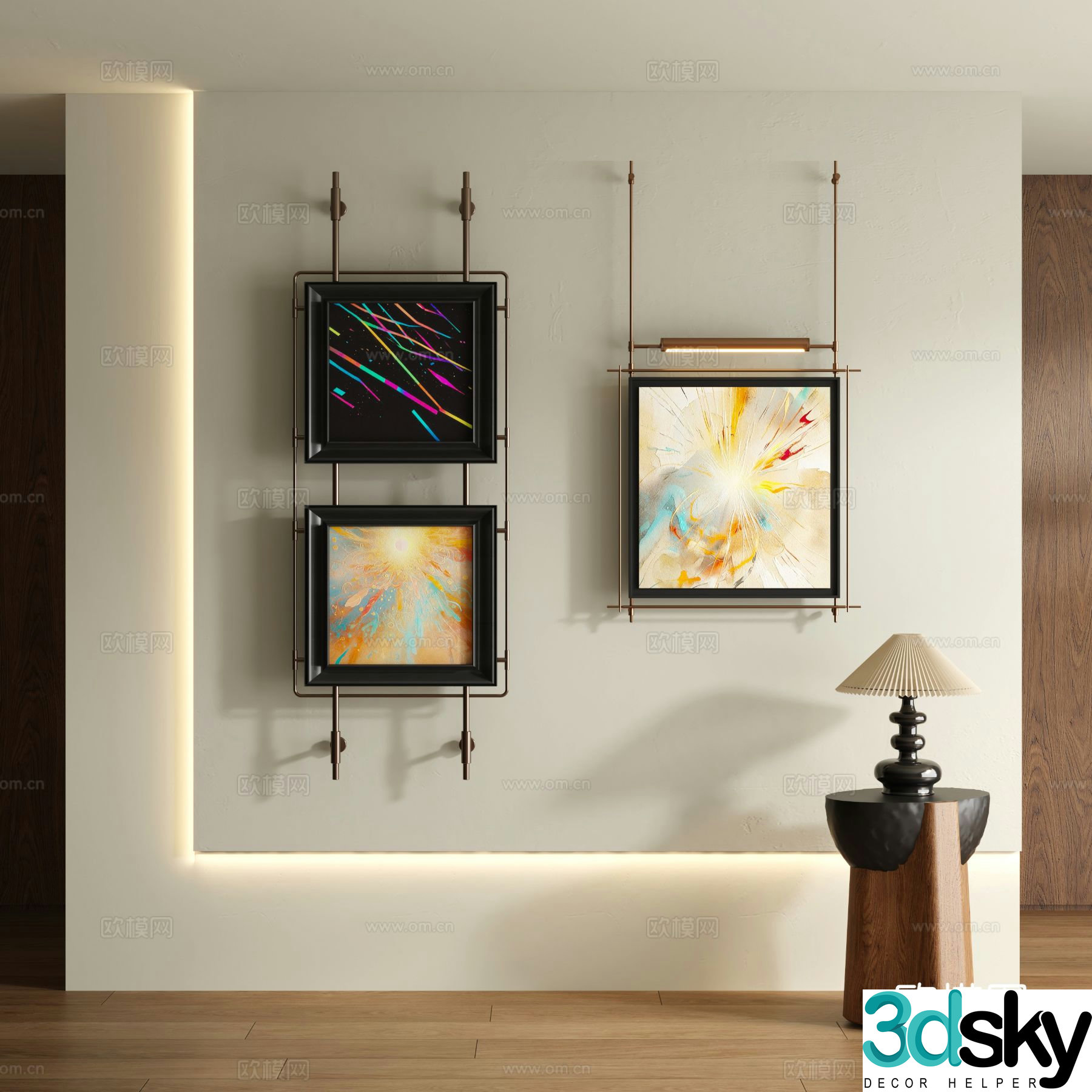 Medieval style texture painting decorative painting 3d model