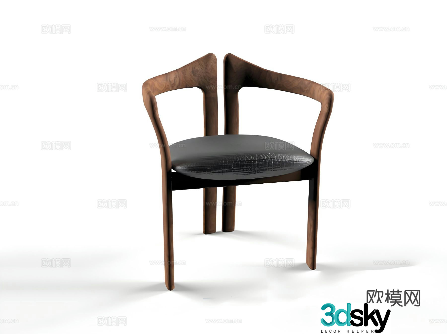 Italian style chair leisure chair 3d model