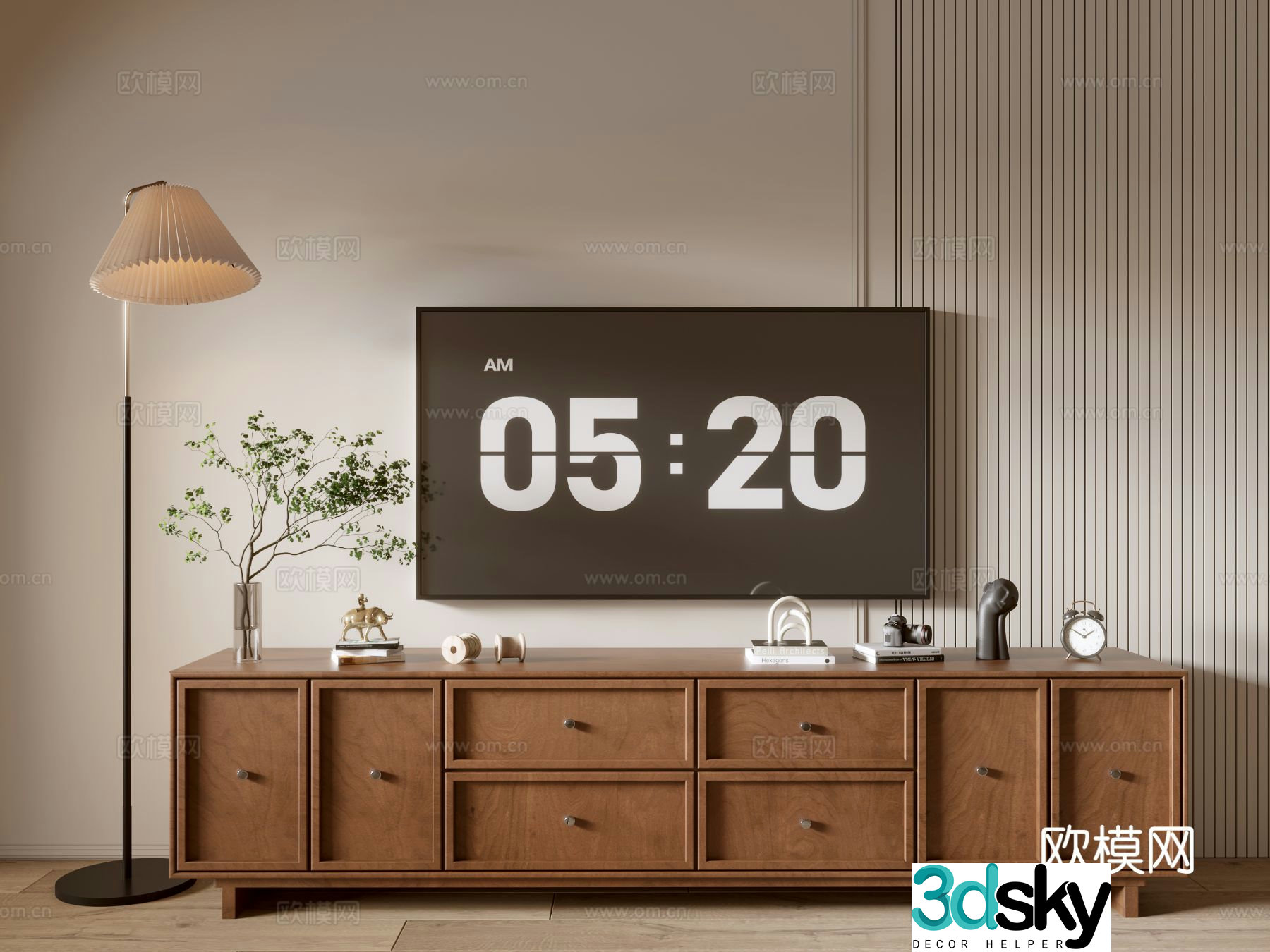 Medieval style TV cabinet 3D model