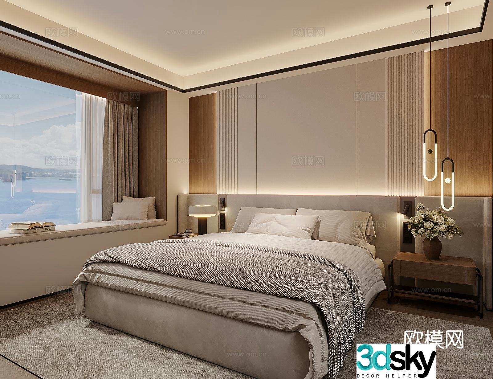 Italian style bedroom master bedroom 3d model