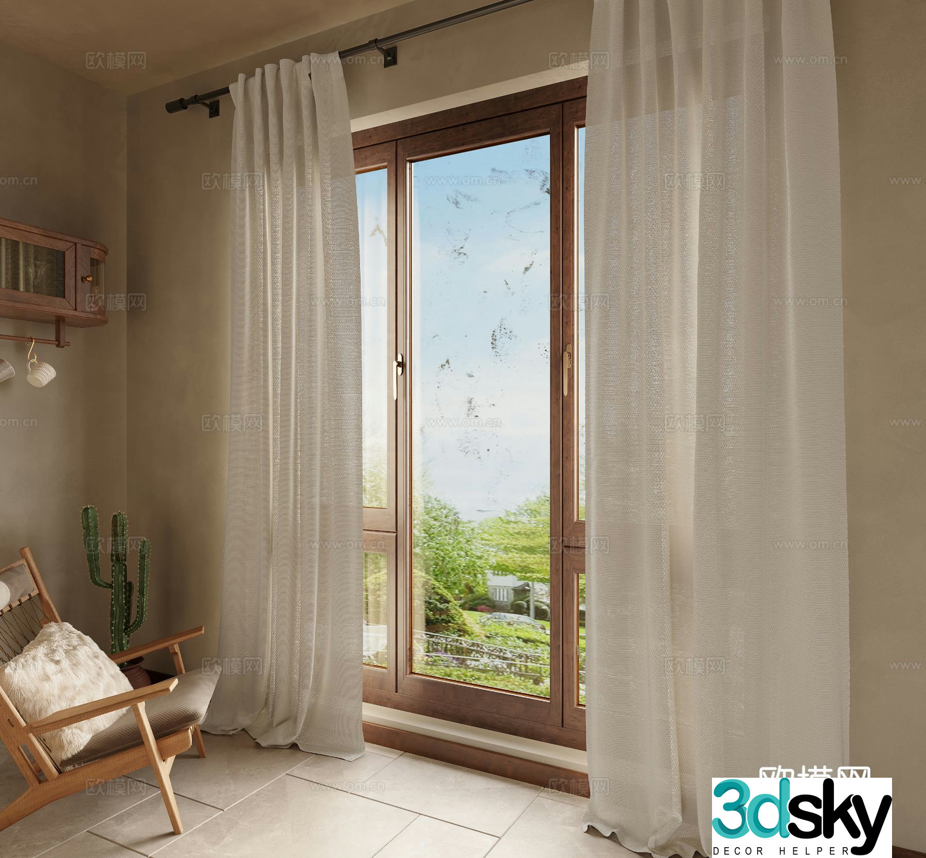 Plain curtain gauze curtain fantasy curtain 3d model