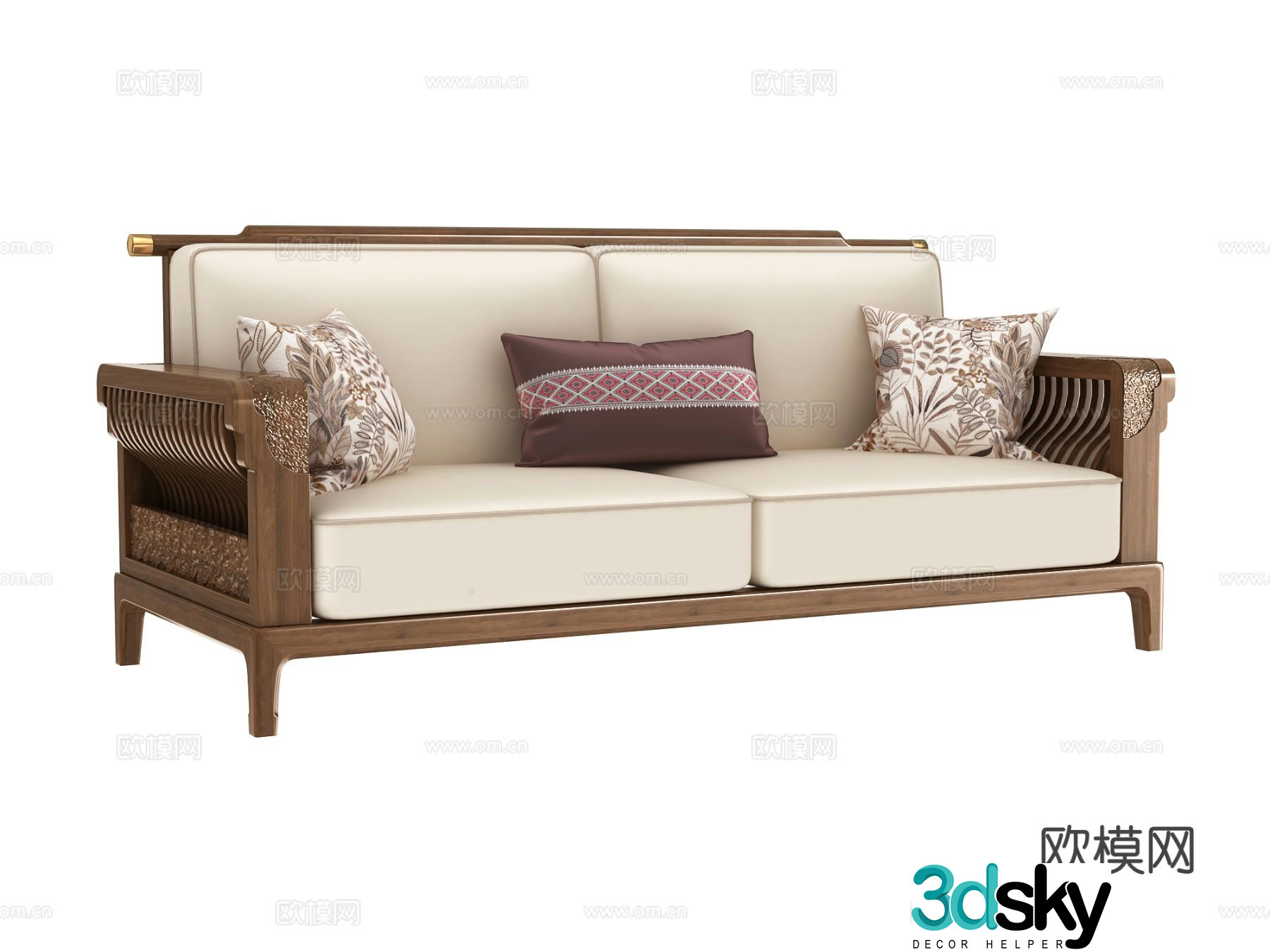 Chinese double sofa 3d model