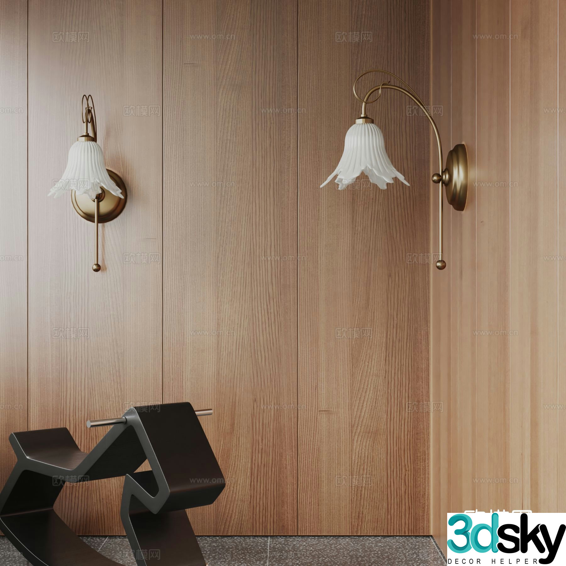 GoPro French Wall Lamp Petal Wall Lamp 3d model