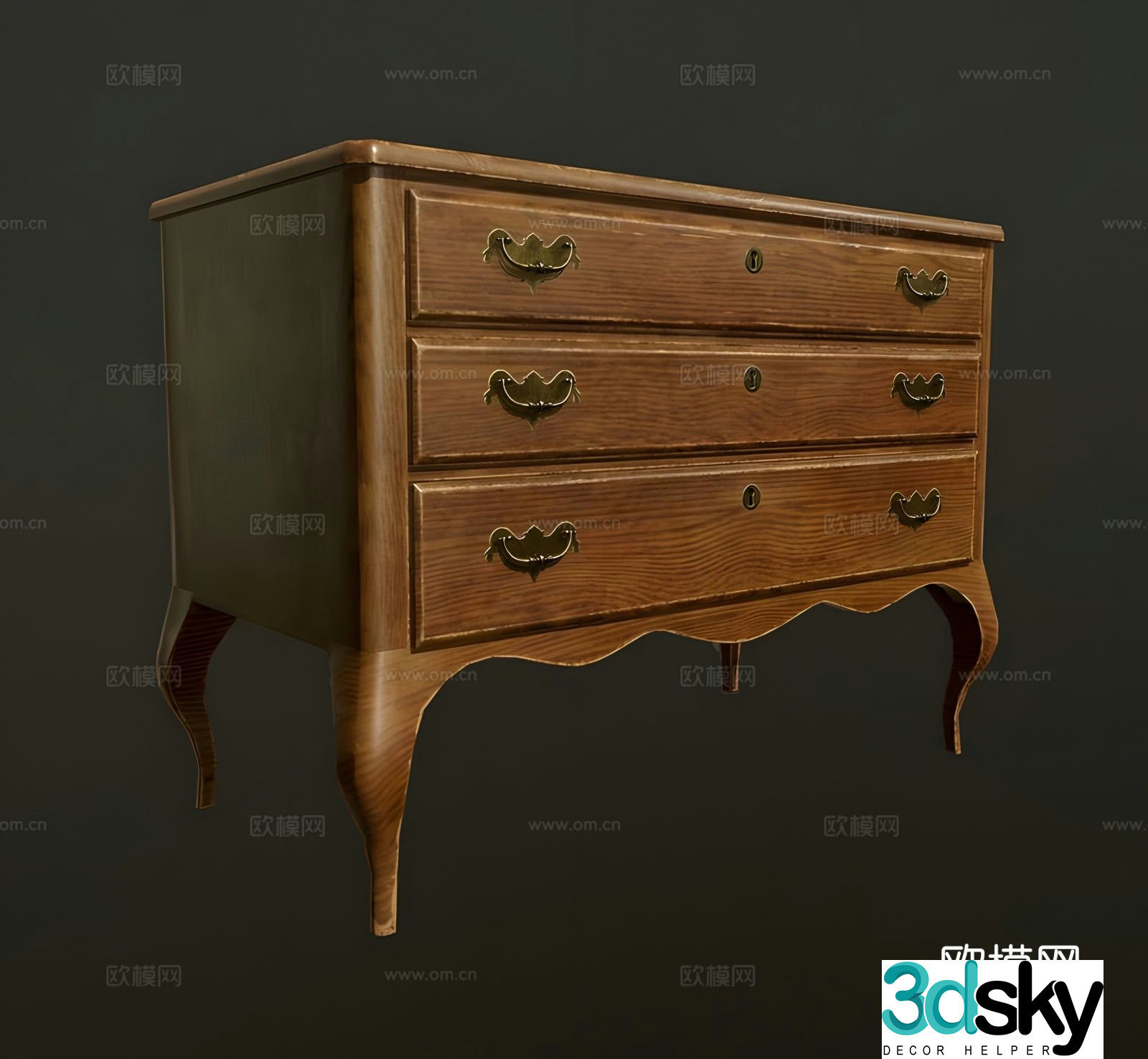 American chest of drawers 3d model