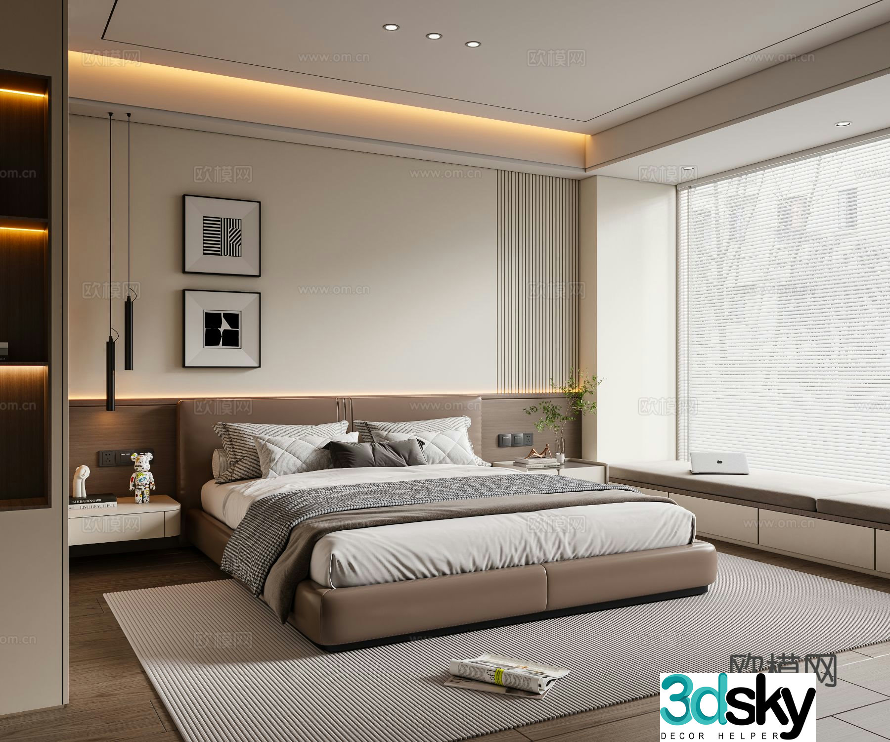 Modern bedroom master bedroom 3d model