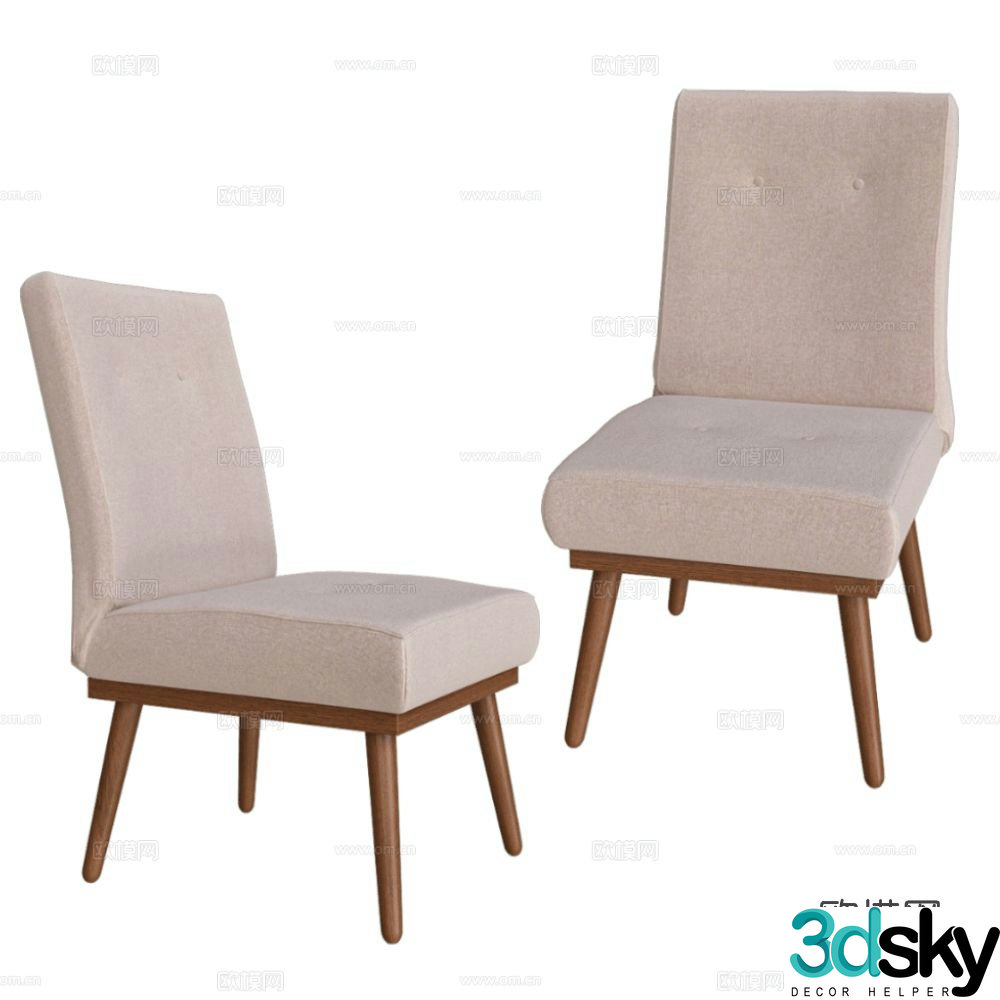 Scandic Italian chair dining chair 3d model
