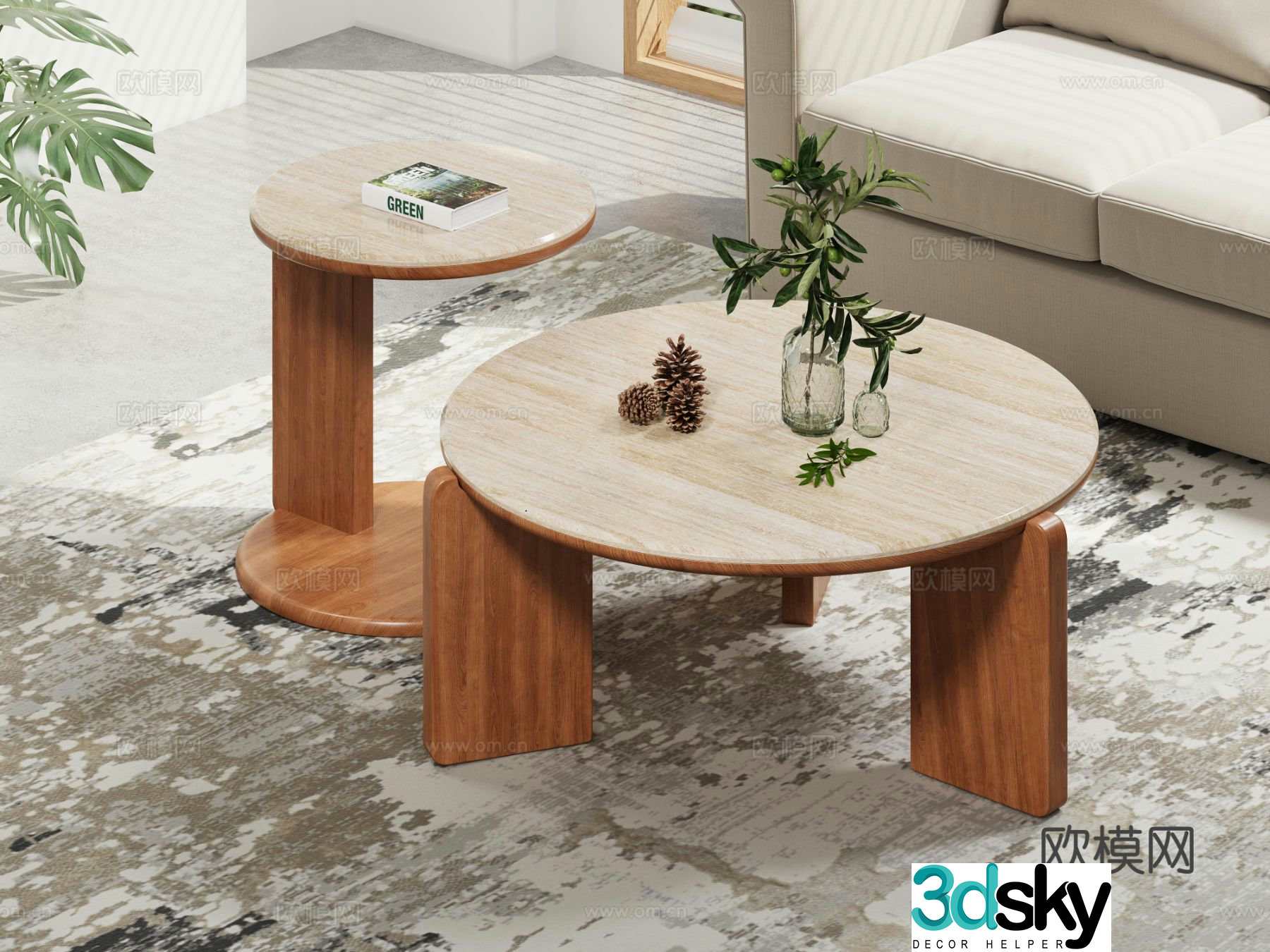 Medieval style mother-in-law coffee table 3D model