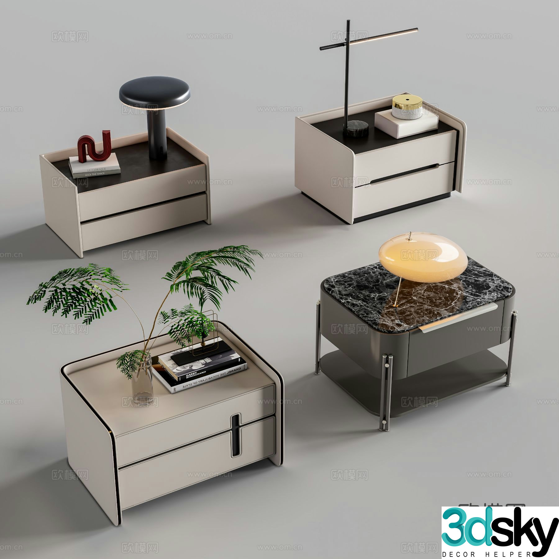 Modern bedside table 3d model