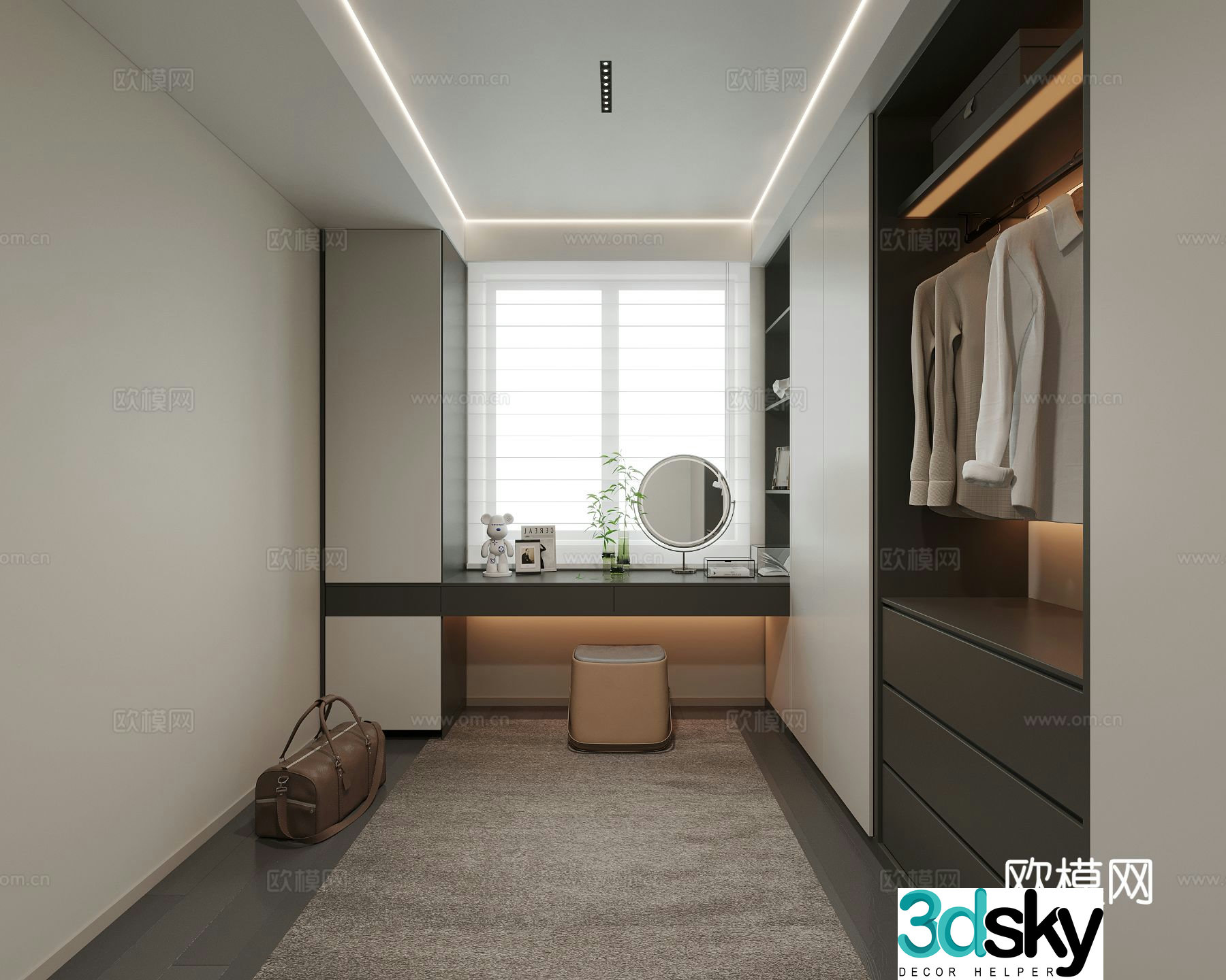 Modern cloakroom 3d model