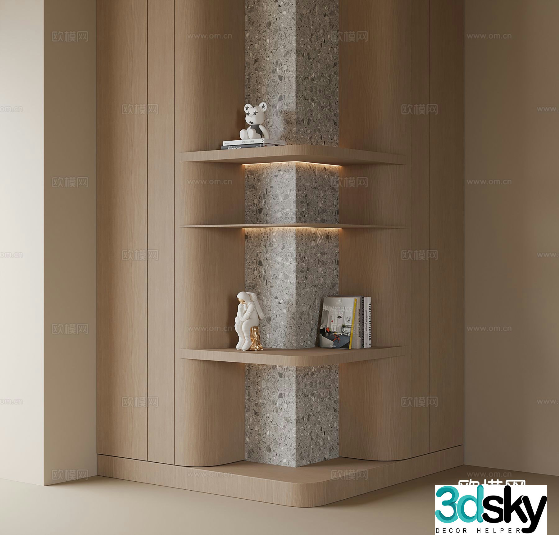 Modern corner decorative cabinet corner cabinet 3d model