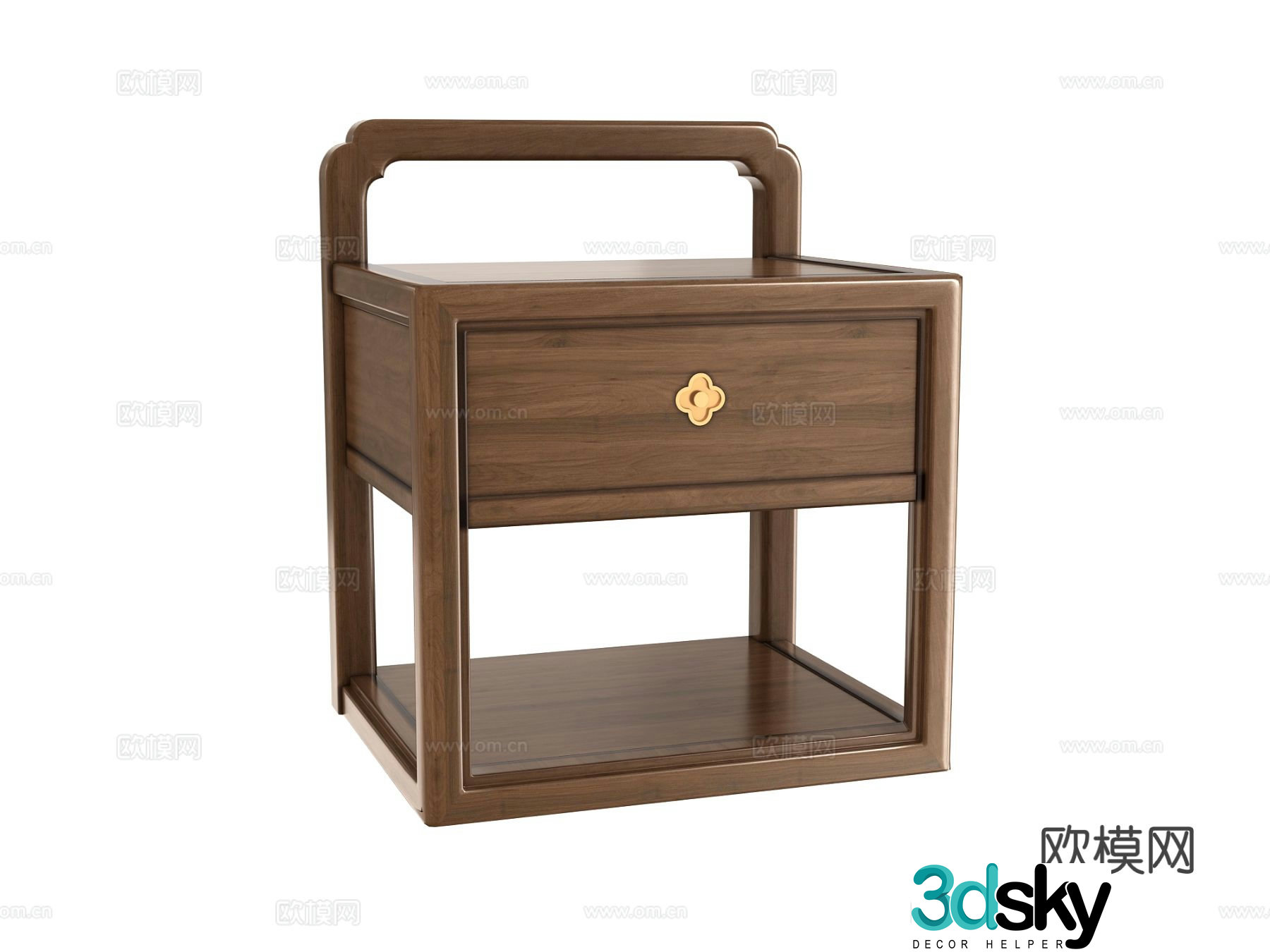 Chinese bedside table 3d model