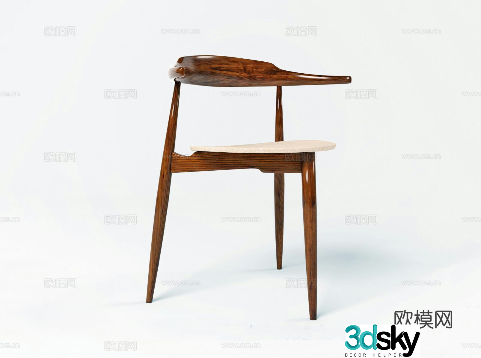 New Chinese style chair dining chair 3d model