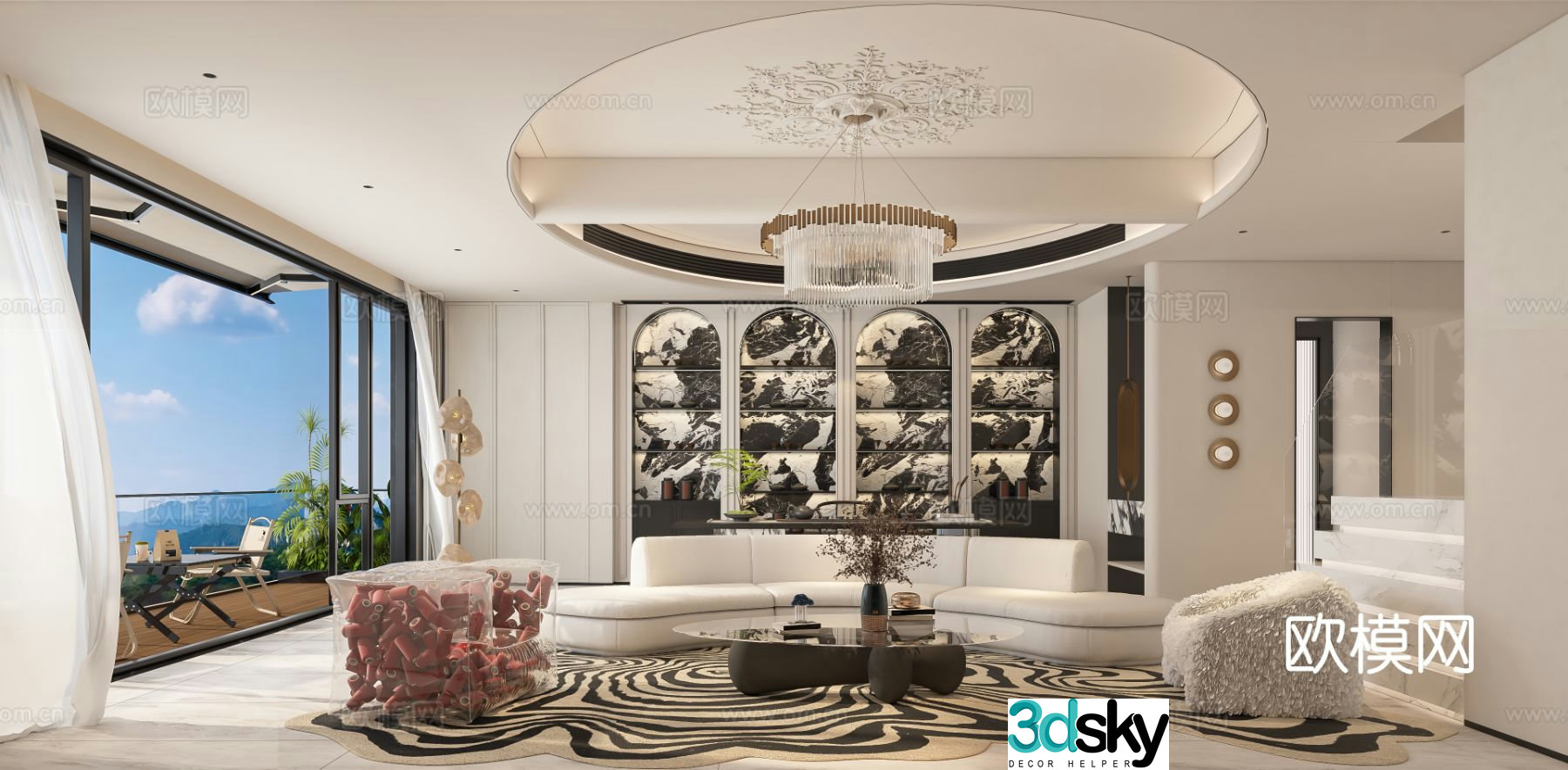 French living room 3d model