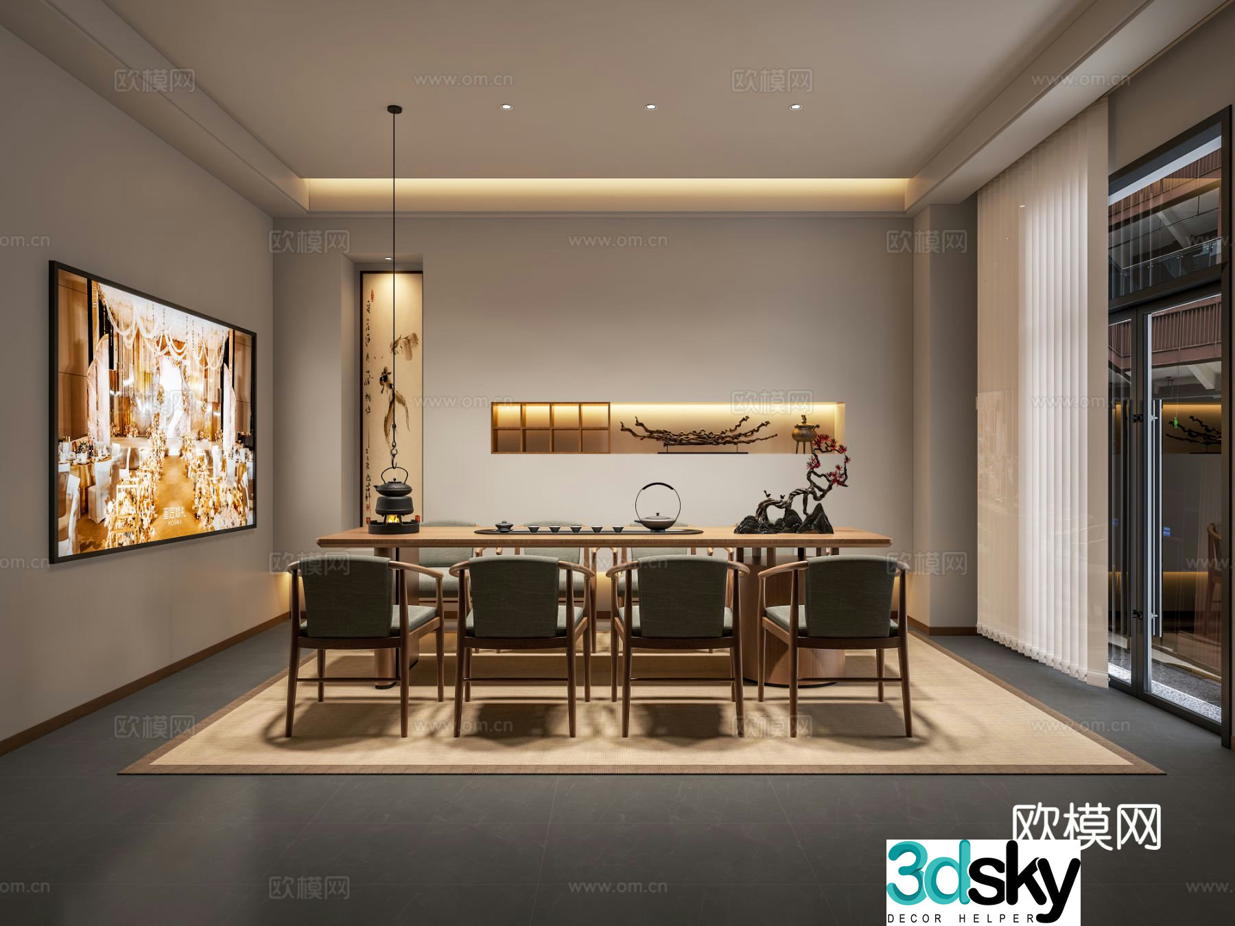 New Chinese tea room 3d model
