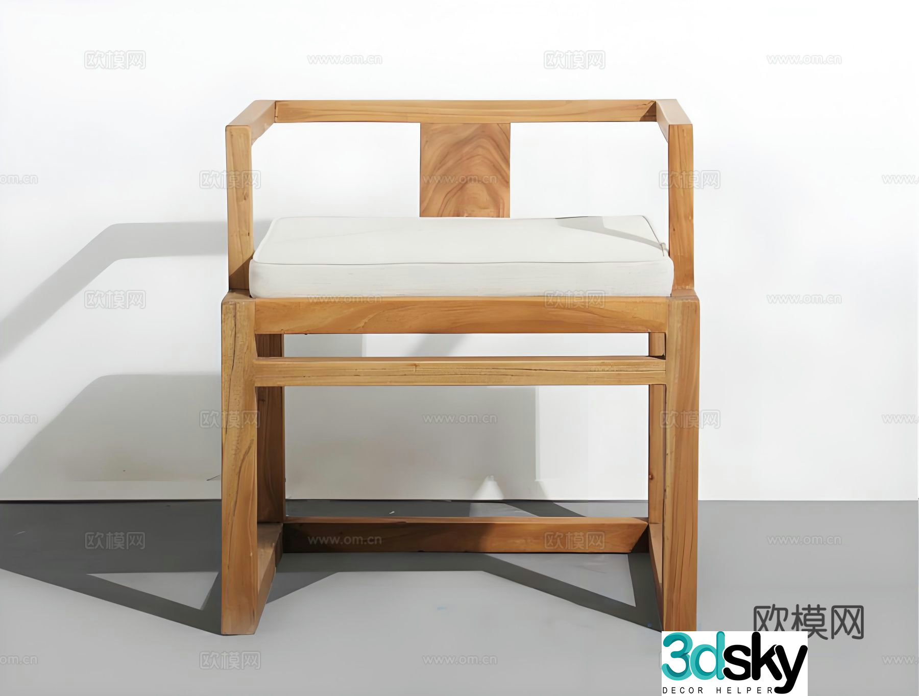 Leisure chair solid wood chair dining chair tea chair armchair 3d model
