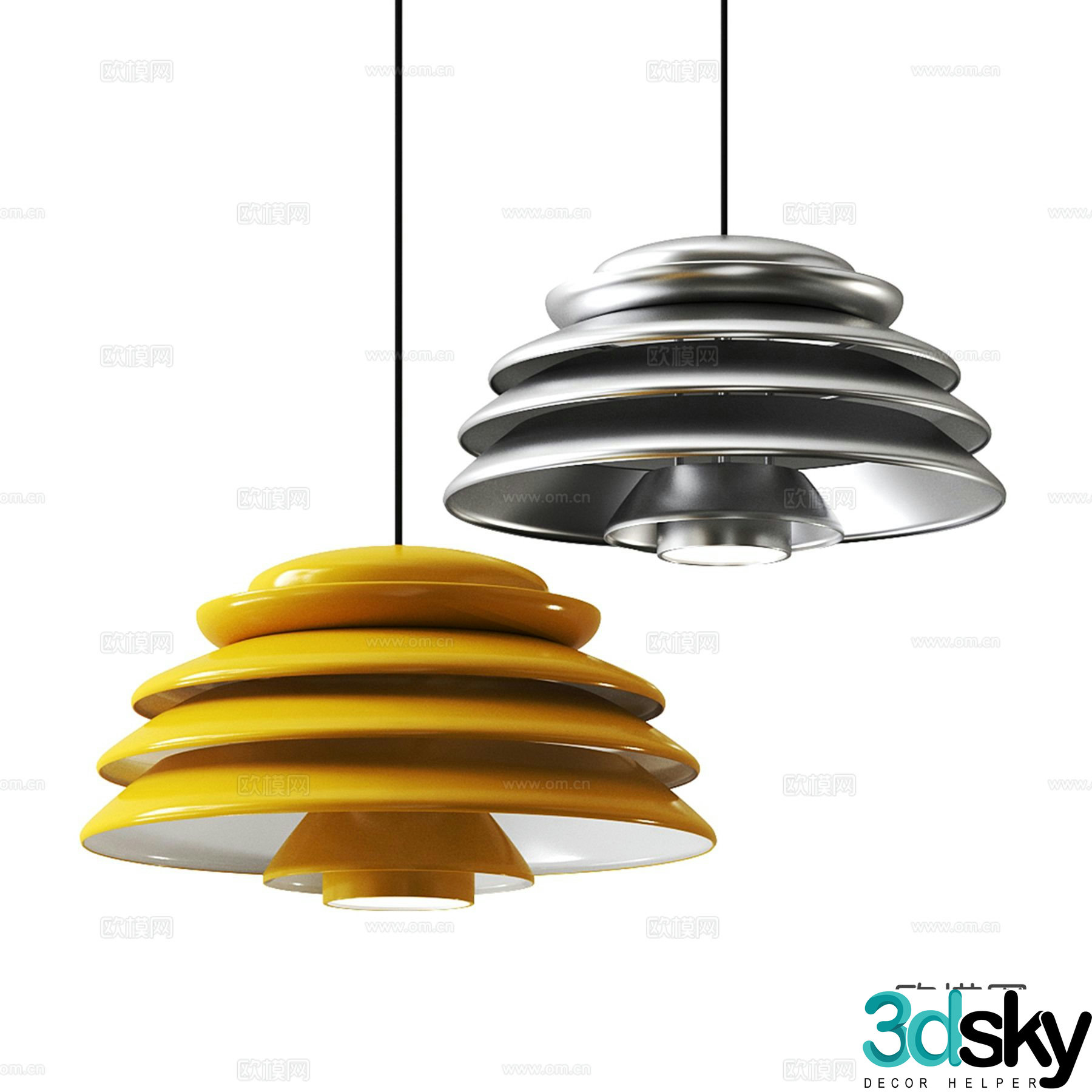 Creative chandelier restaurant chandelier 3d model