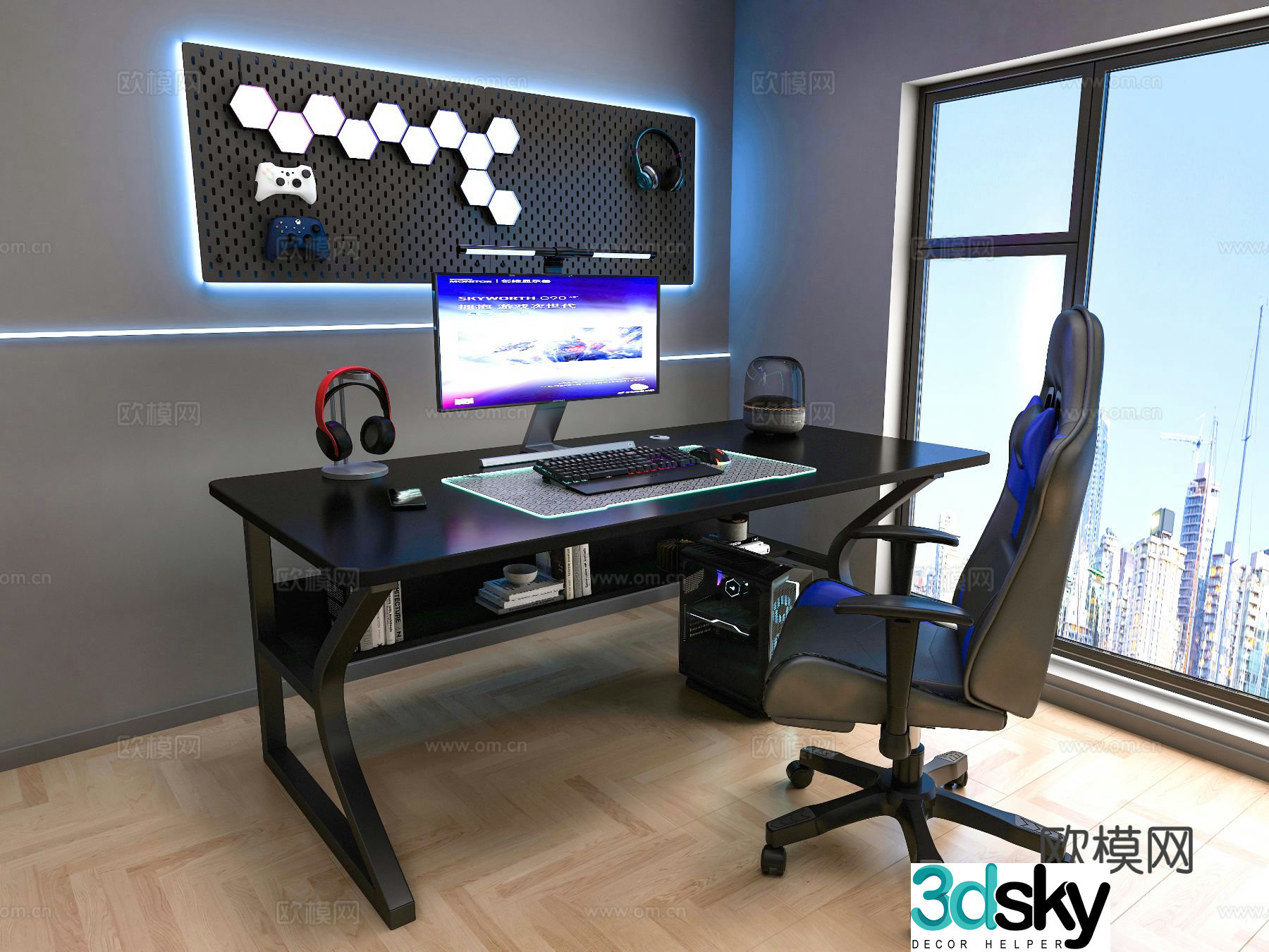 Modern eSports table computer table gaming table 3d model