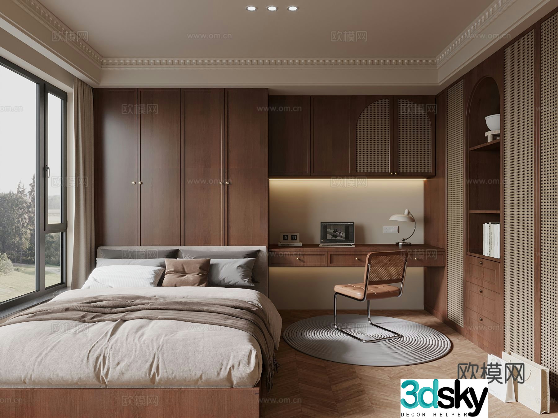 Medieval style tatami bedroom 3d model