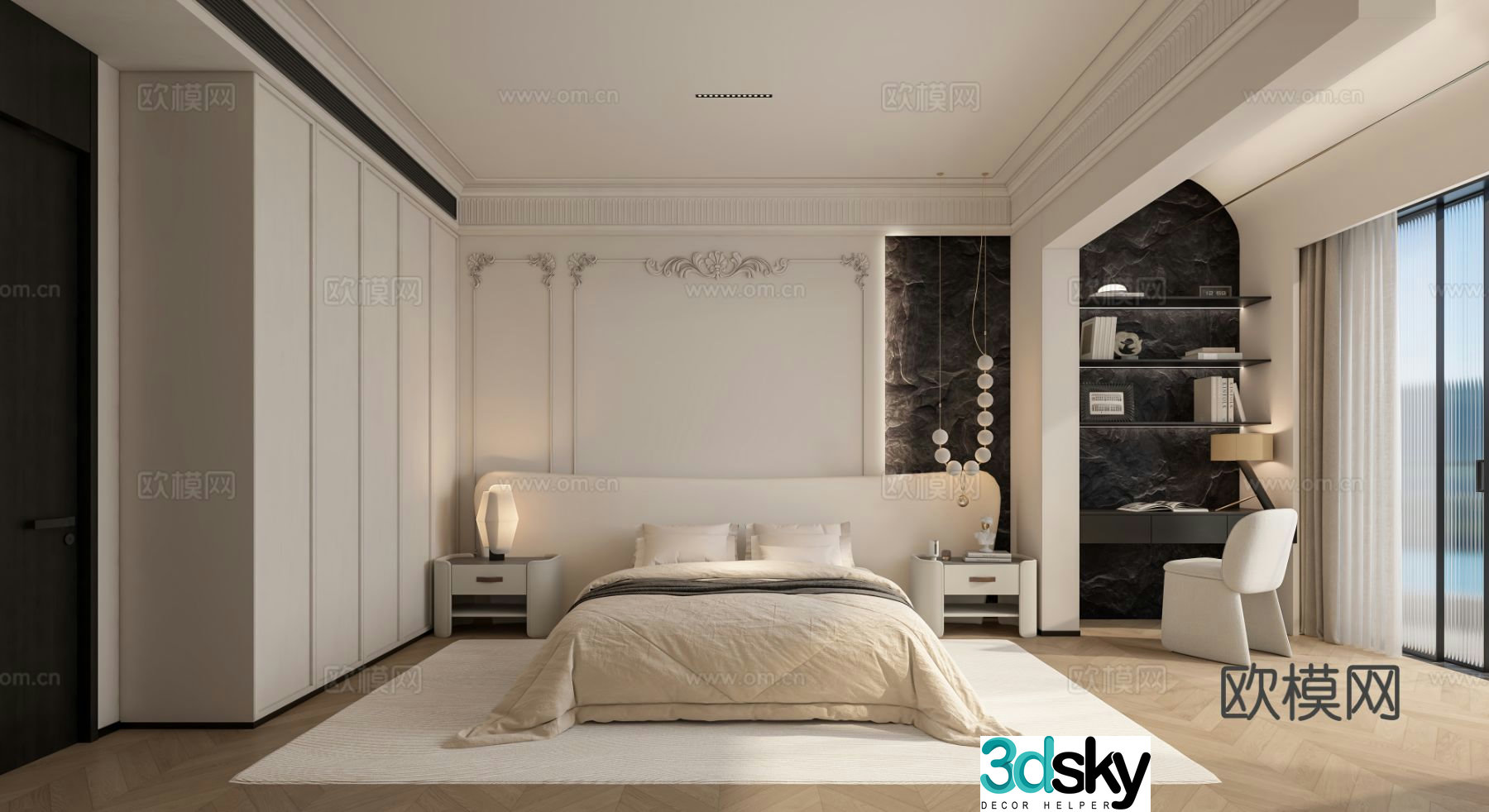 French bedroom master bedroom 3d model