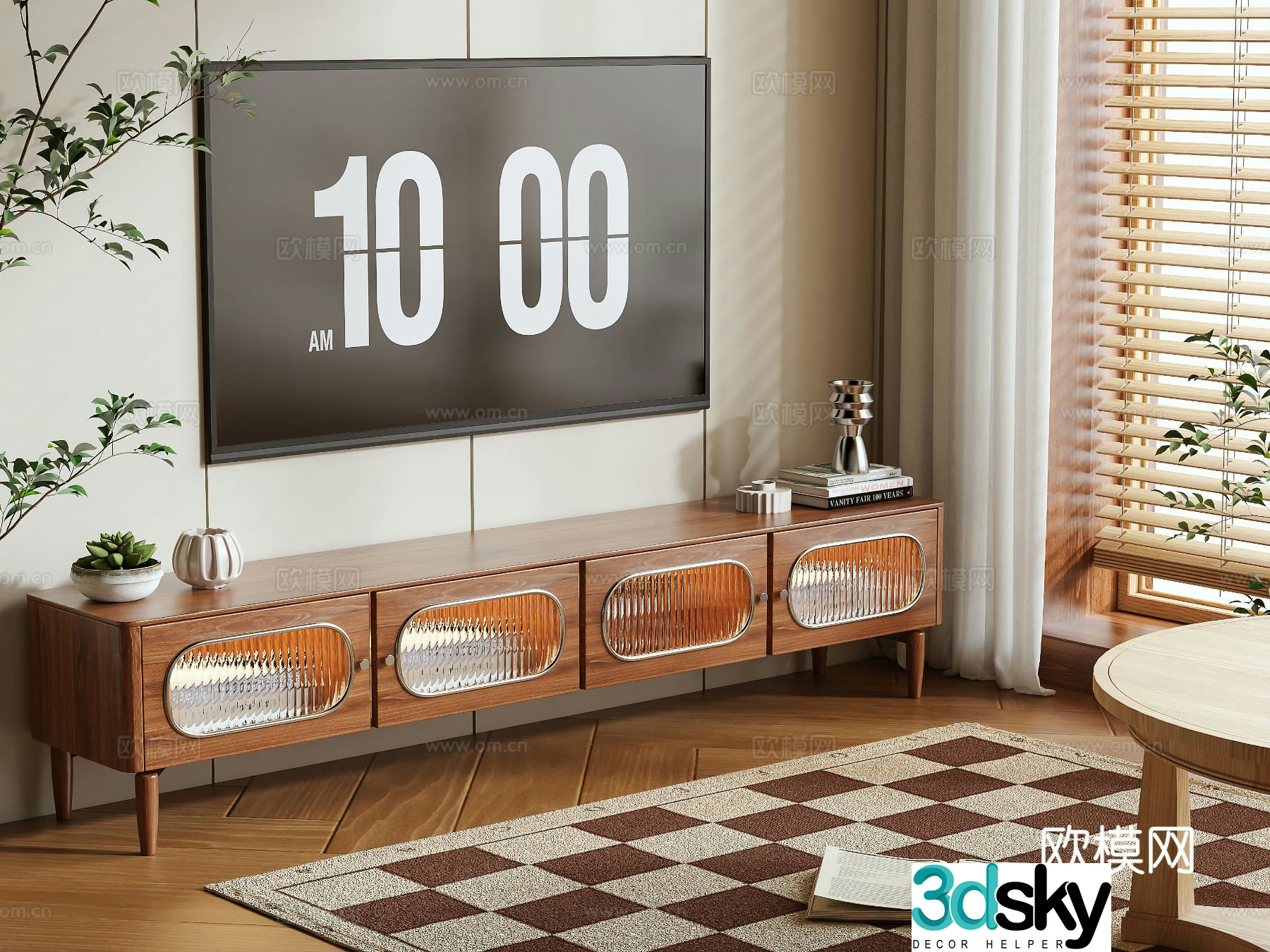 Medieval style TV cabinet 3D model