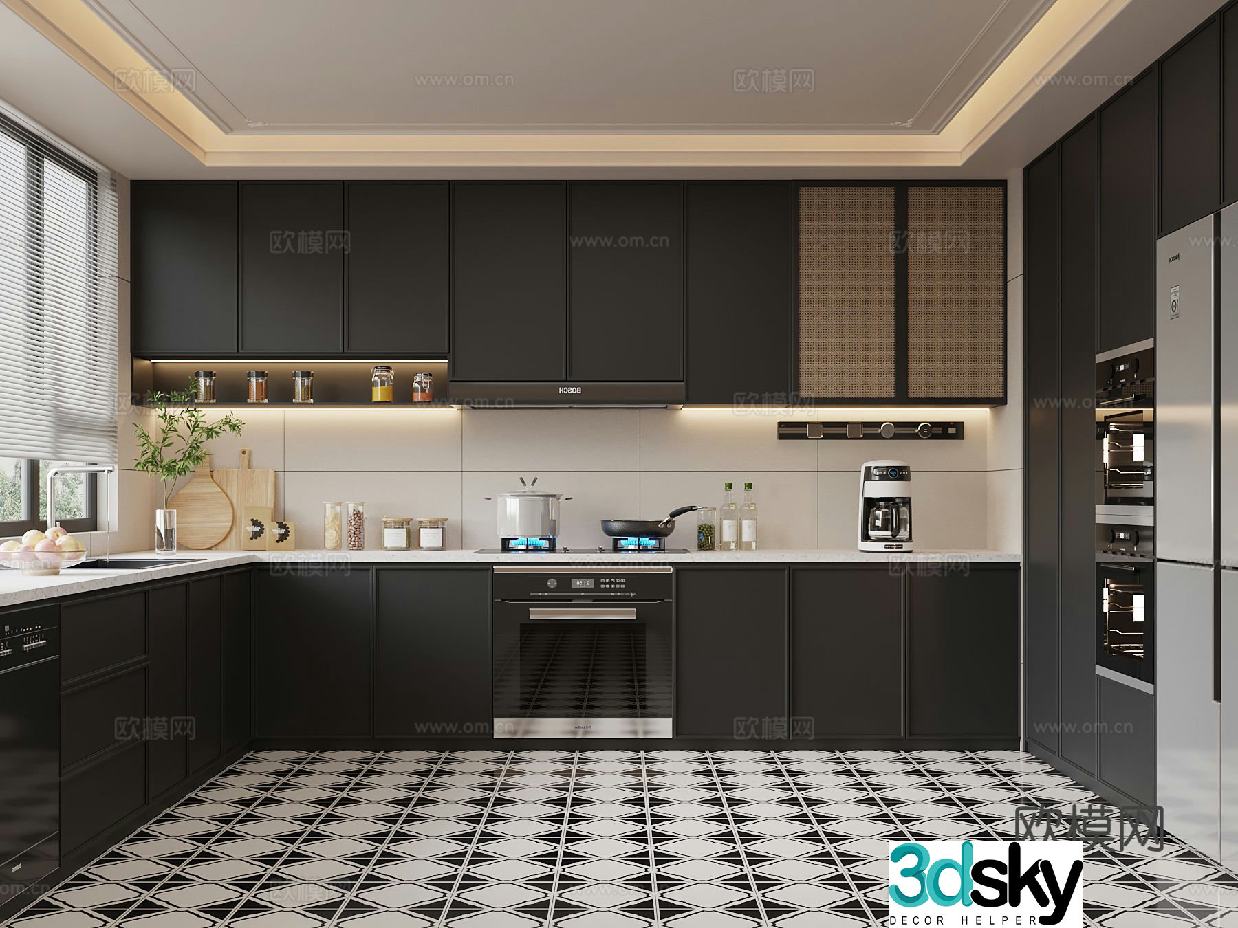 French kitchen cabinet 3d model