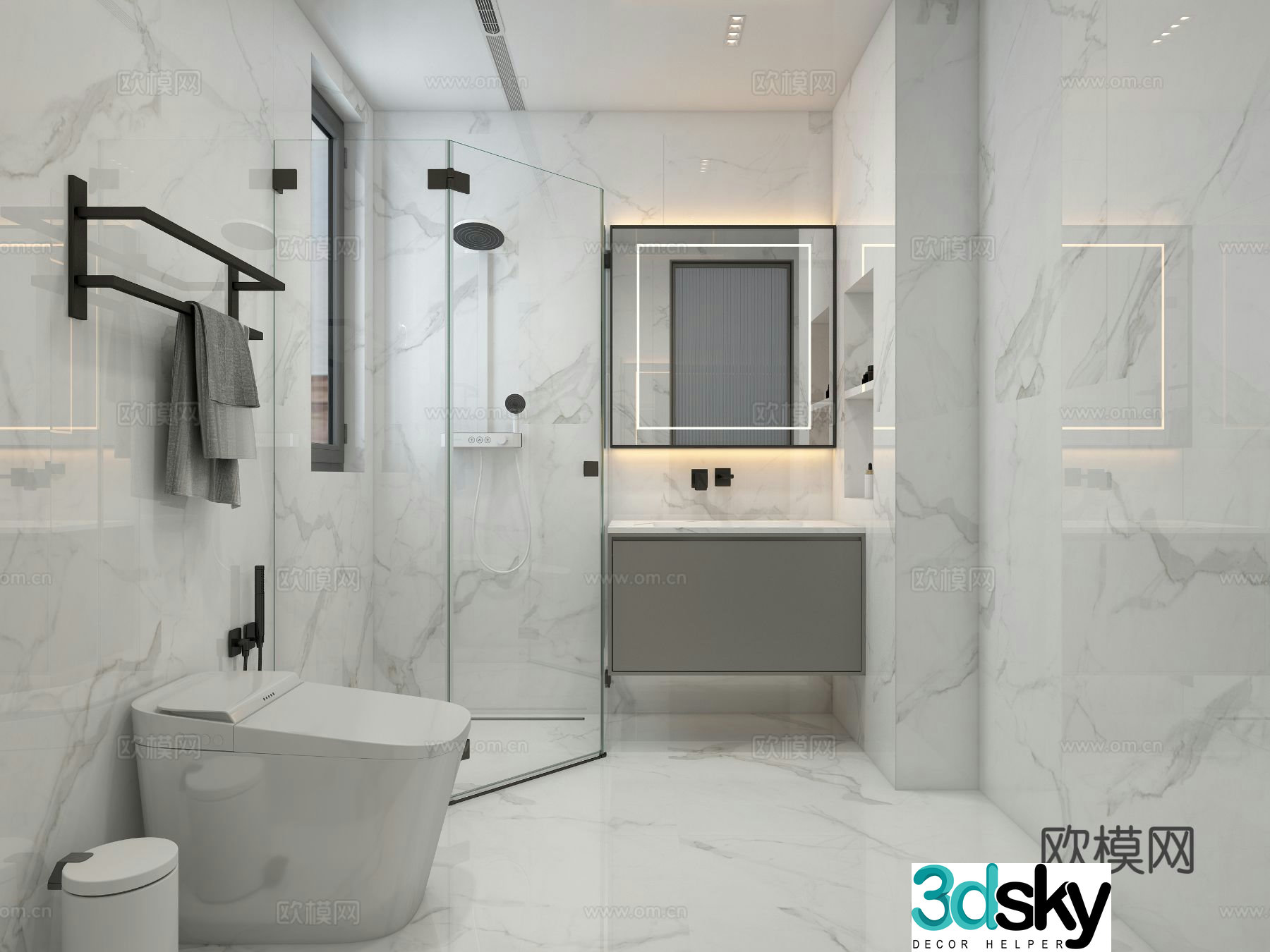 Modern bathroom bathroom 3d model