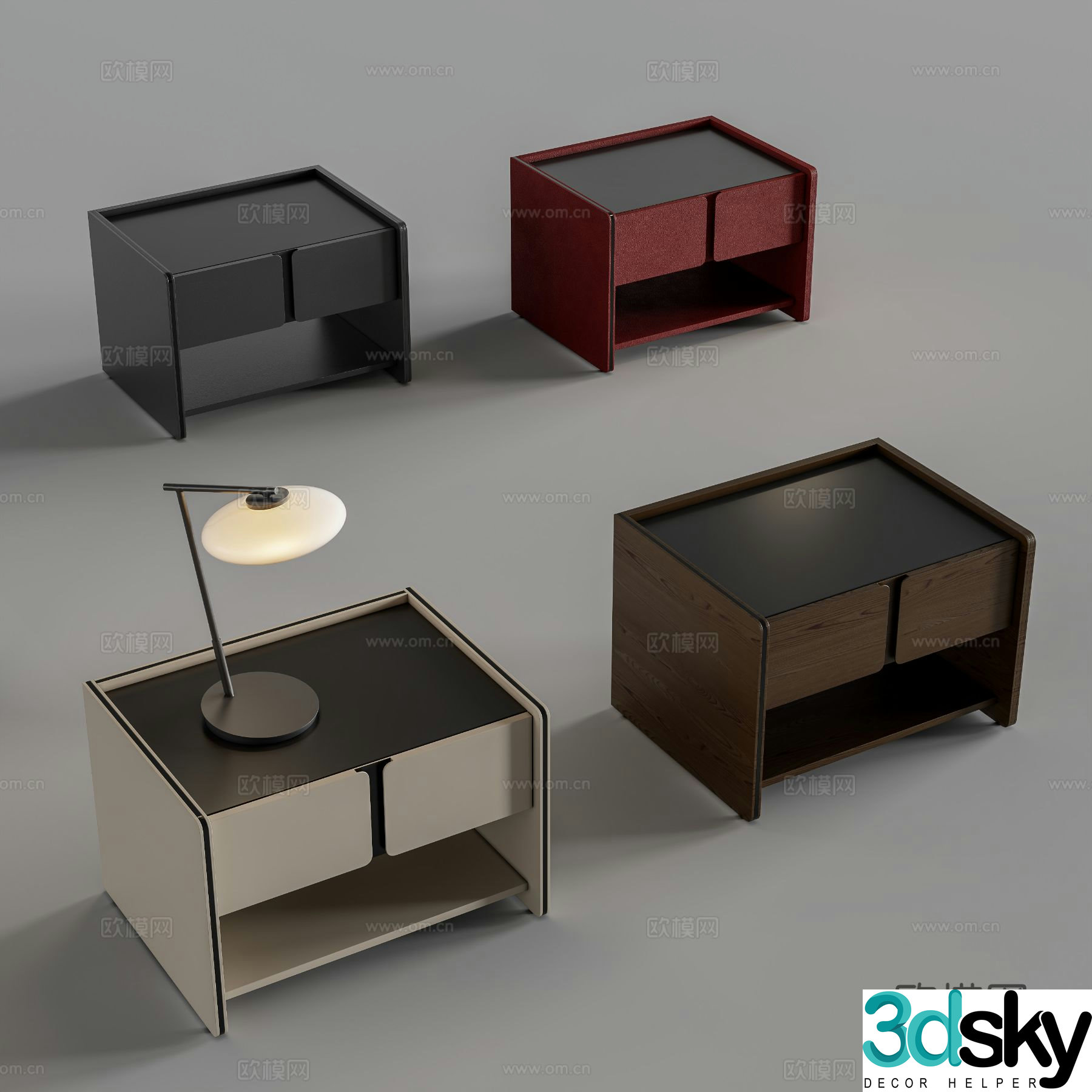 Modern bedside table 3d model