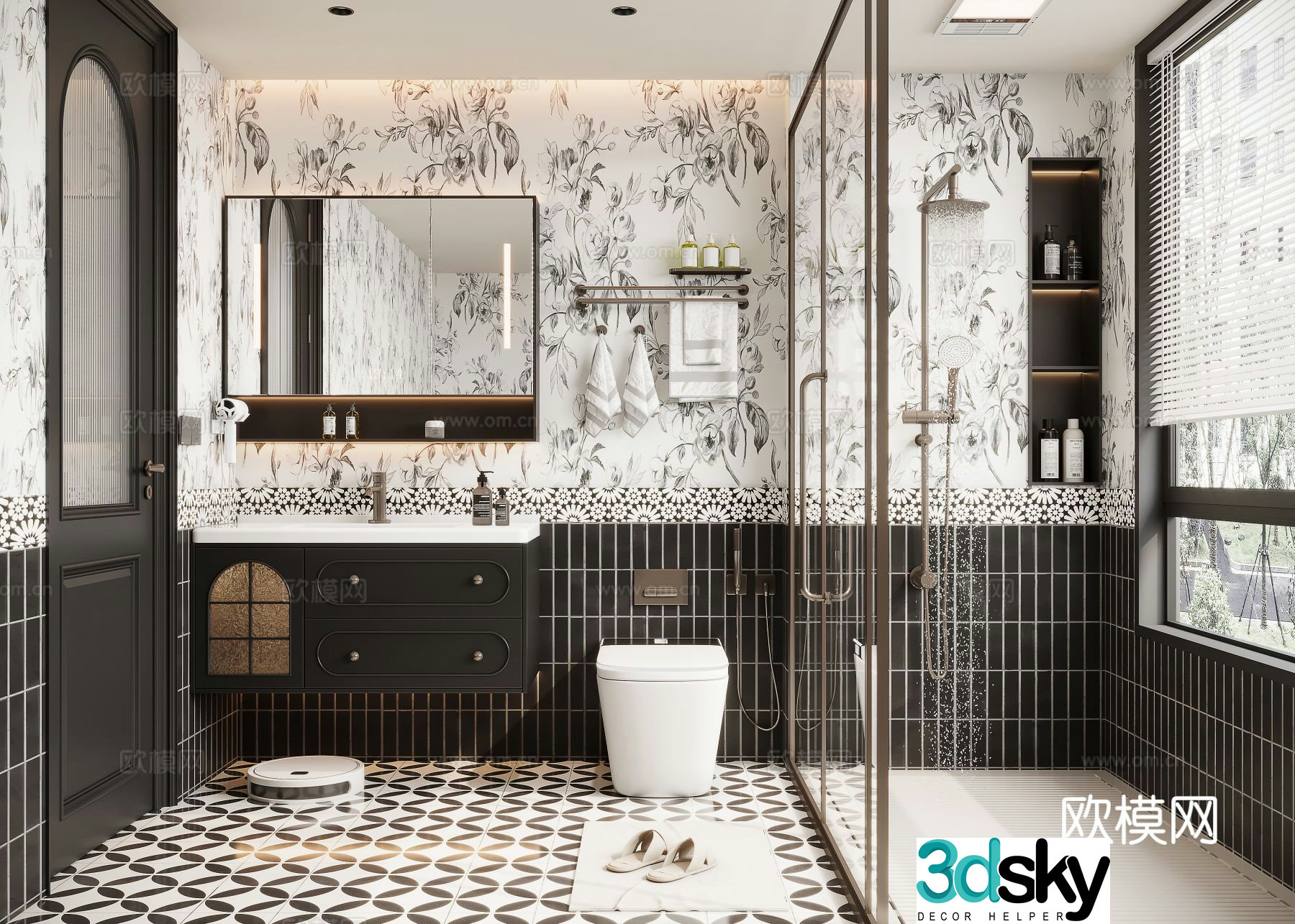 French bathroom bathroom 3d model