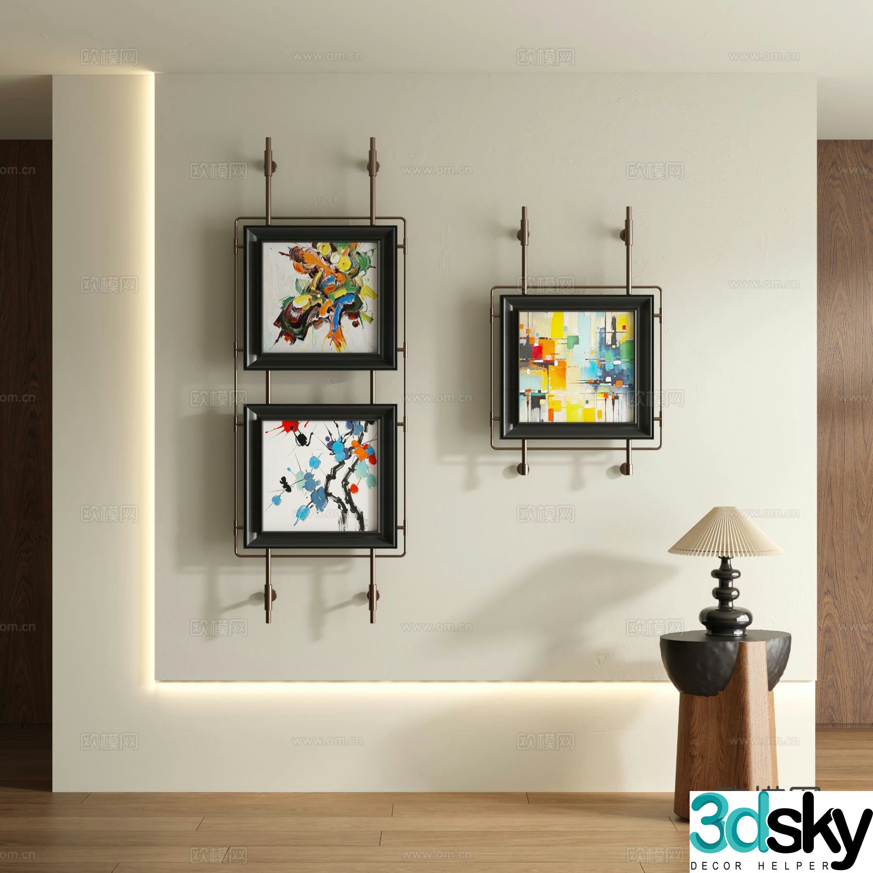 Medieval style texture painting decorative painting 3d model