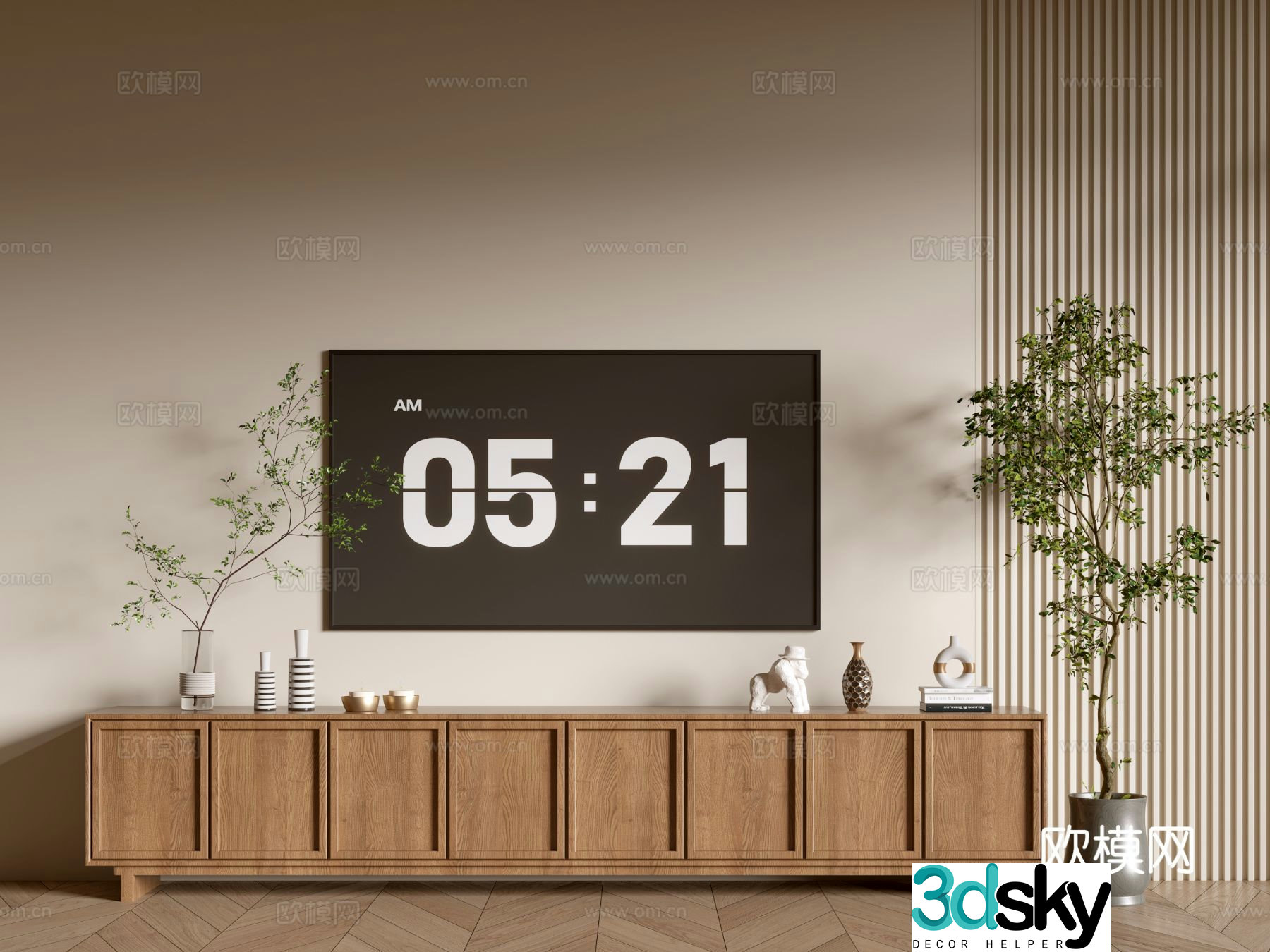 Wabi-sabi TV cabinet 3d model